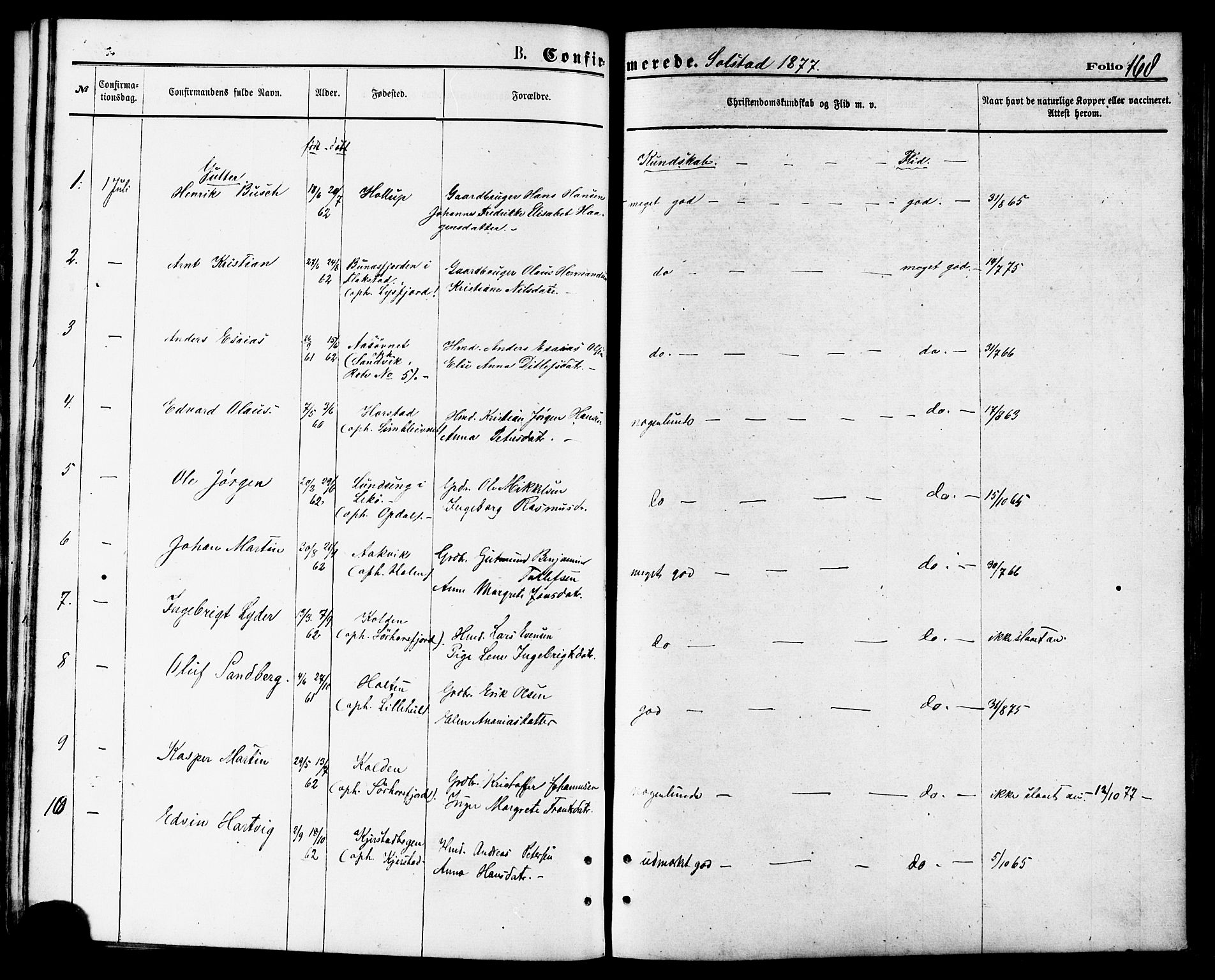 Ministerialprotokoller, klokkerbøker og fødselsregistre - Nordland, SAT/A-1459/810/L0149: Ministerialbok nr. 810A09 /2, 1874-1884, s. 168