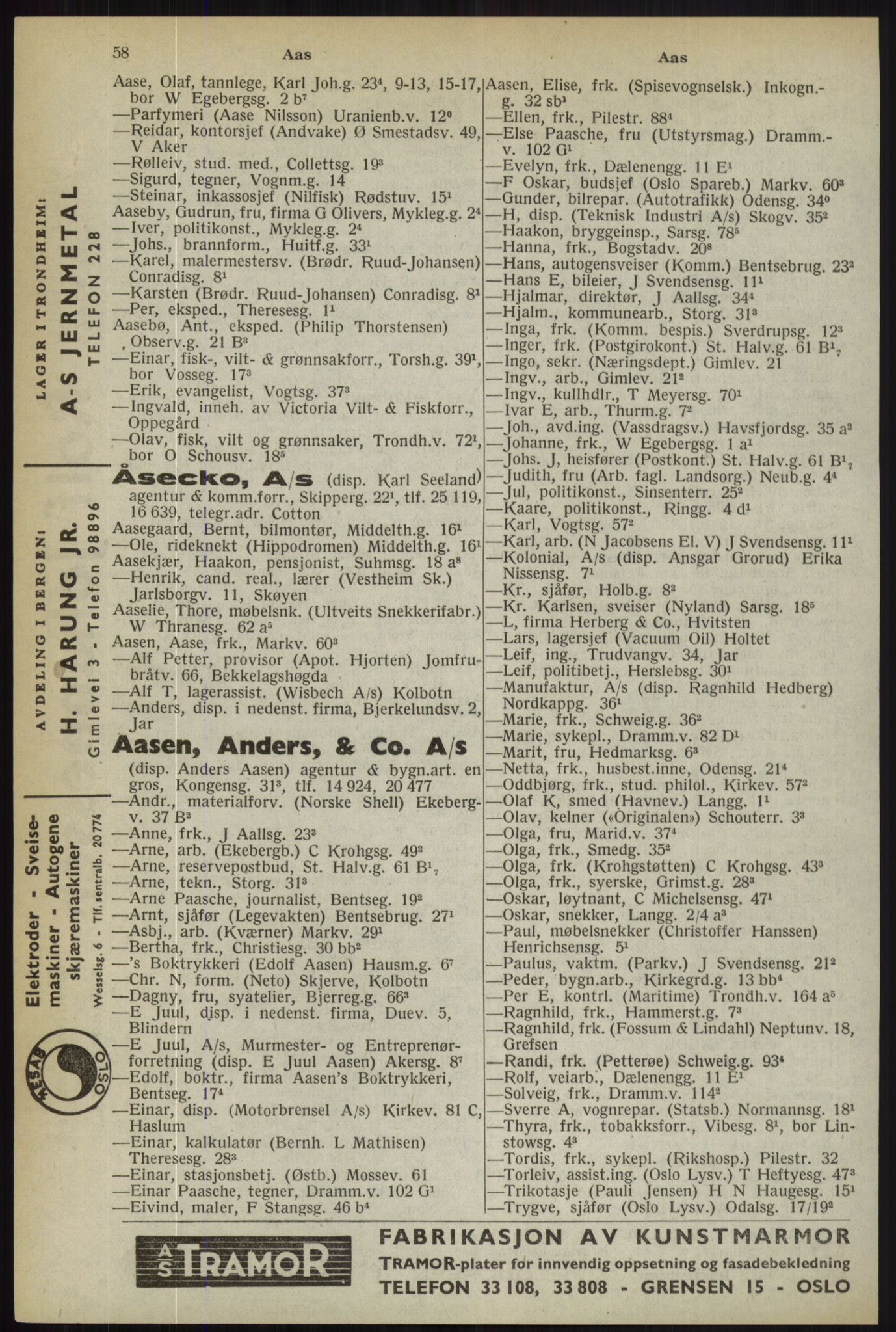 Kristiania/Oslo adressebok, PUBL/-, 1944, s. 58