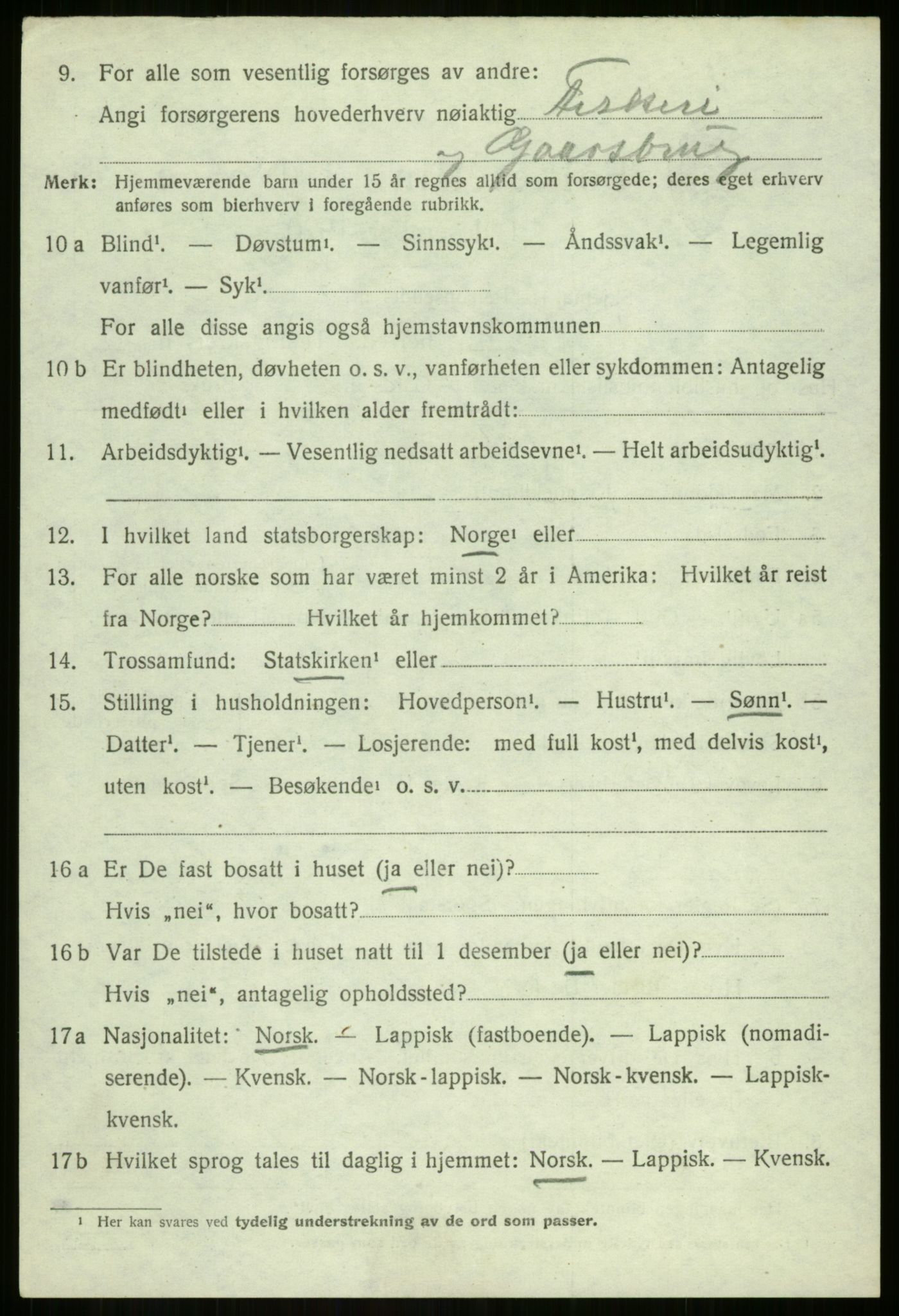 SATØ, Folketelling 1920 for 1925 Sørreisa herred, 1920, s. 2269