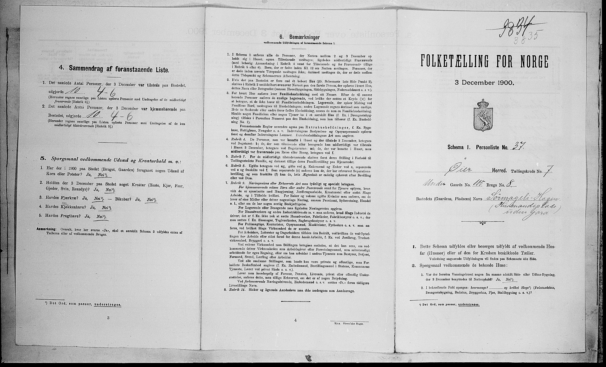 SAH, Folketelling 1900 for 0521 Øyer herred, 1900, s. 982