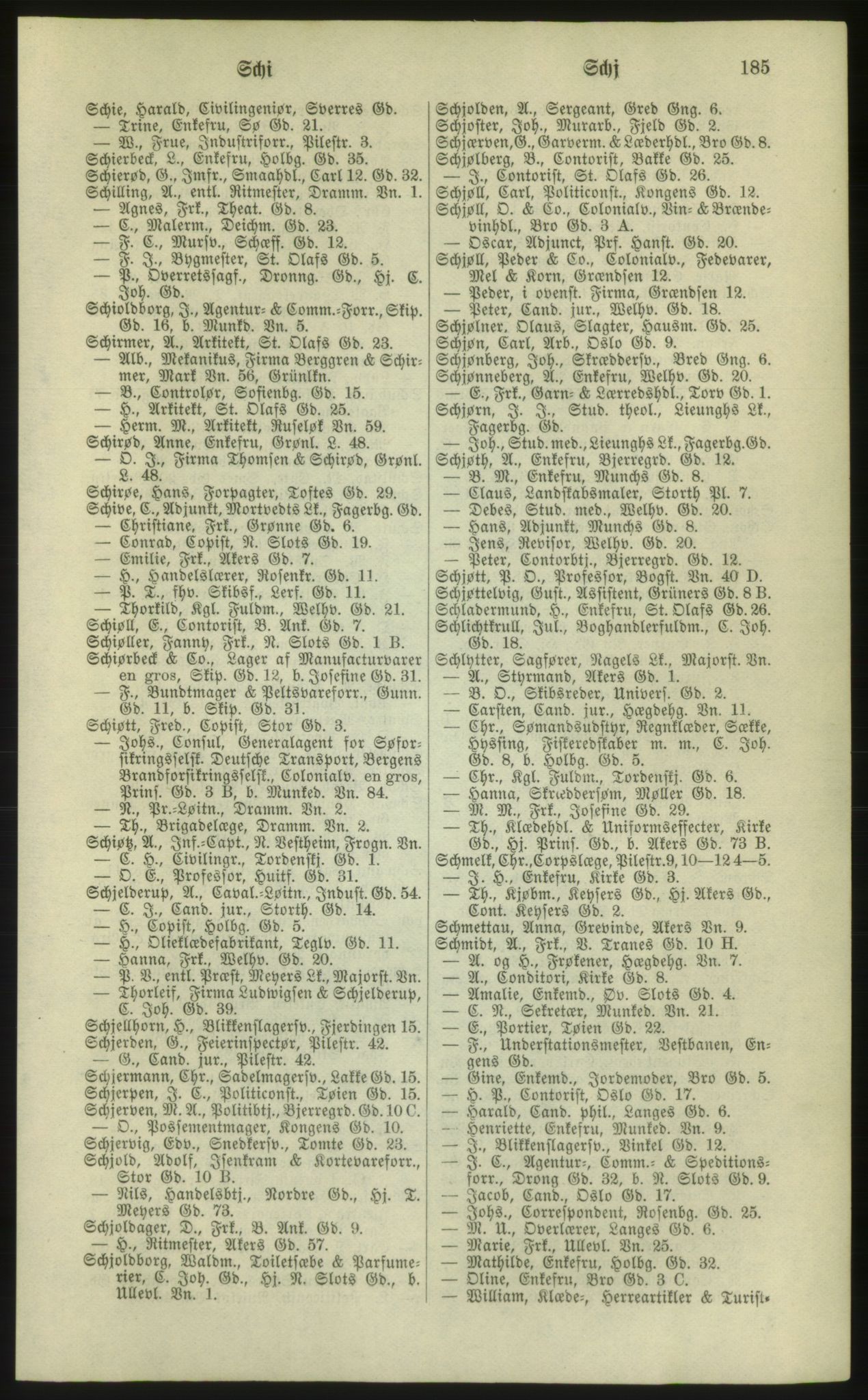 Kristiania/Oslo adressebok, PUBL/-, 1881, s. 185