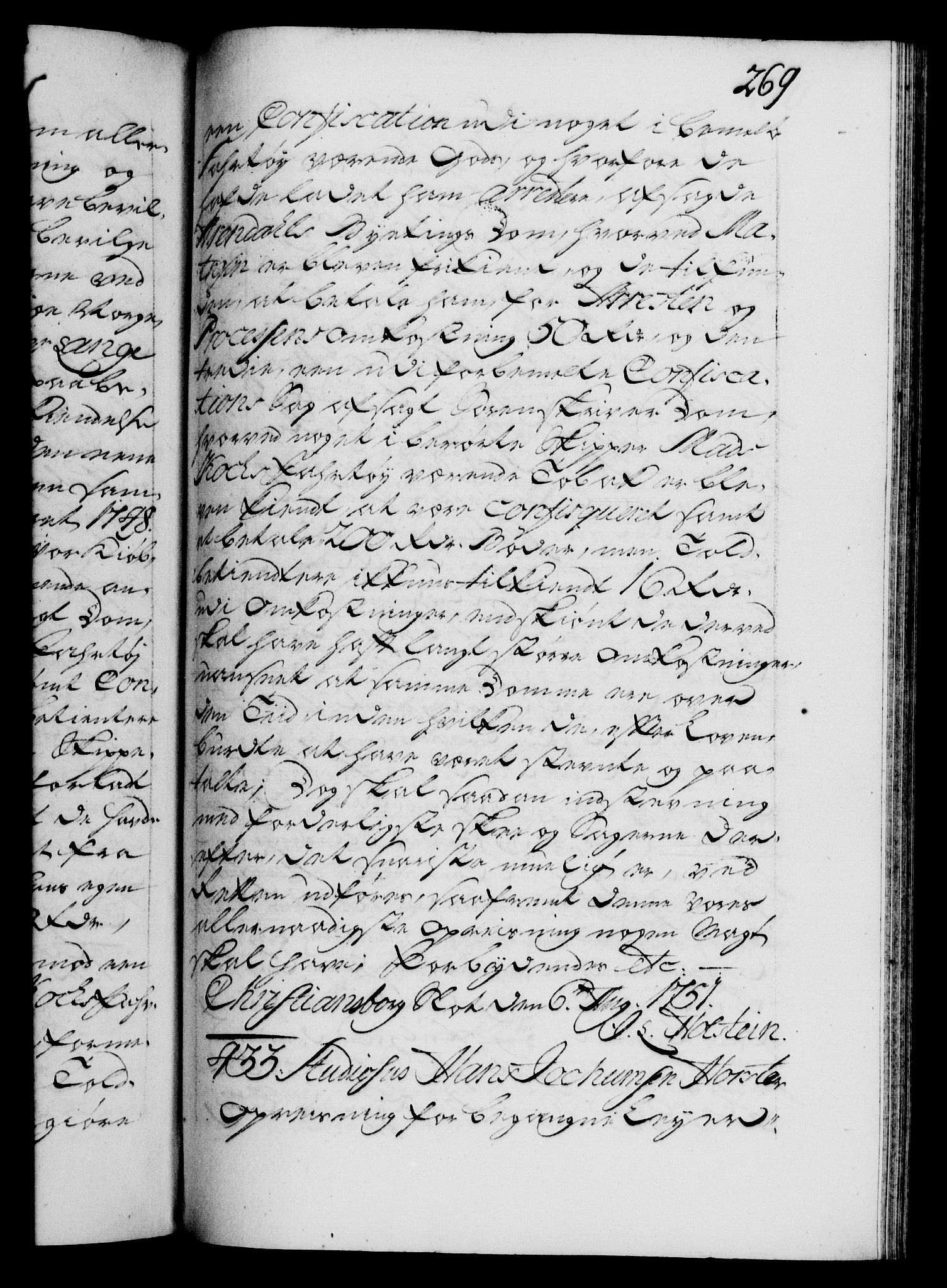Danske Kanselli 1572-1799, RA/EA-3023/F/Fc/Fca/Fcaa/L0037: Norske registre, 1751-1752, s. 269a