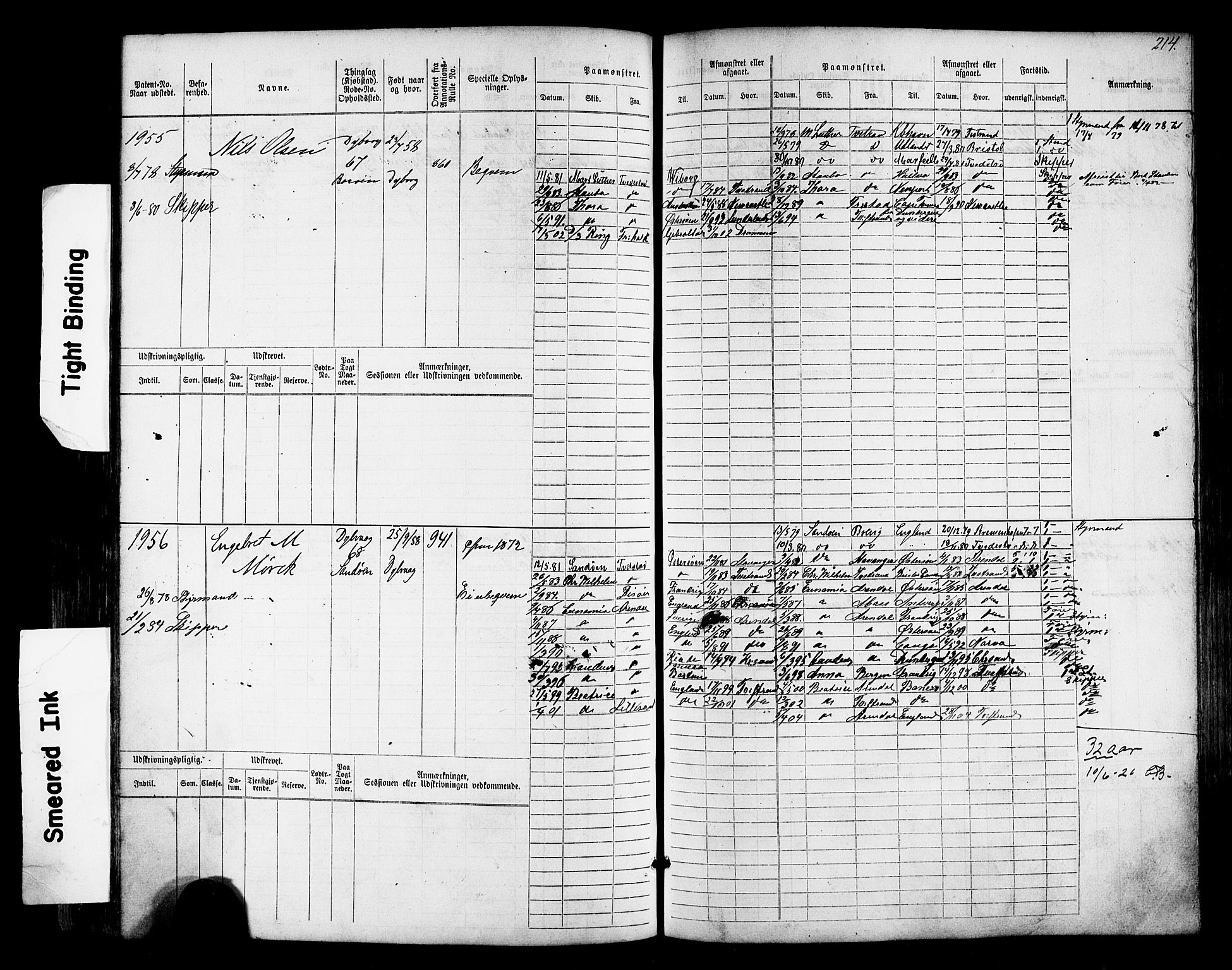 Tvedestrand mønstringskrets, AV/SAK-2031-0011/F/Fb/L0017: Hovedrulle nr 1533-2288, U-33, 1874-1882, s. 221