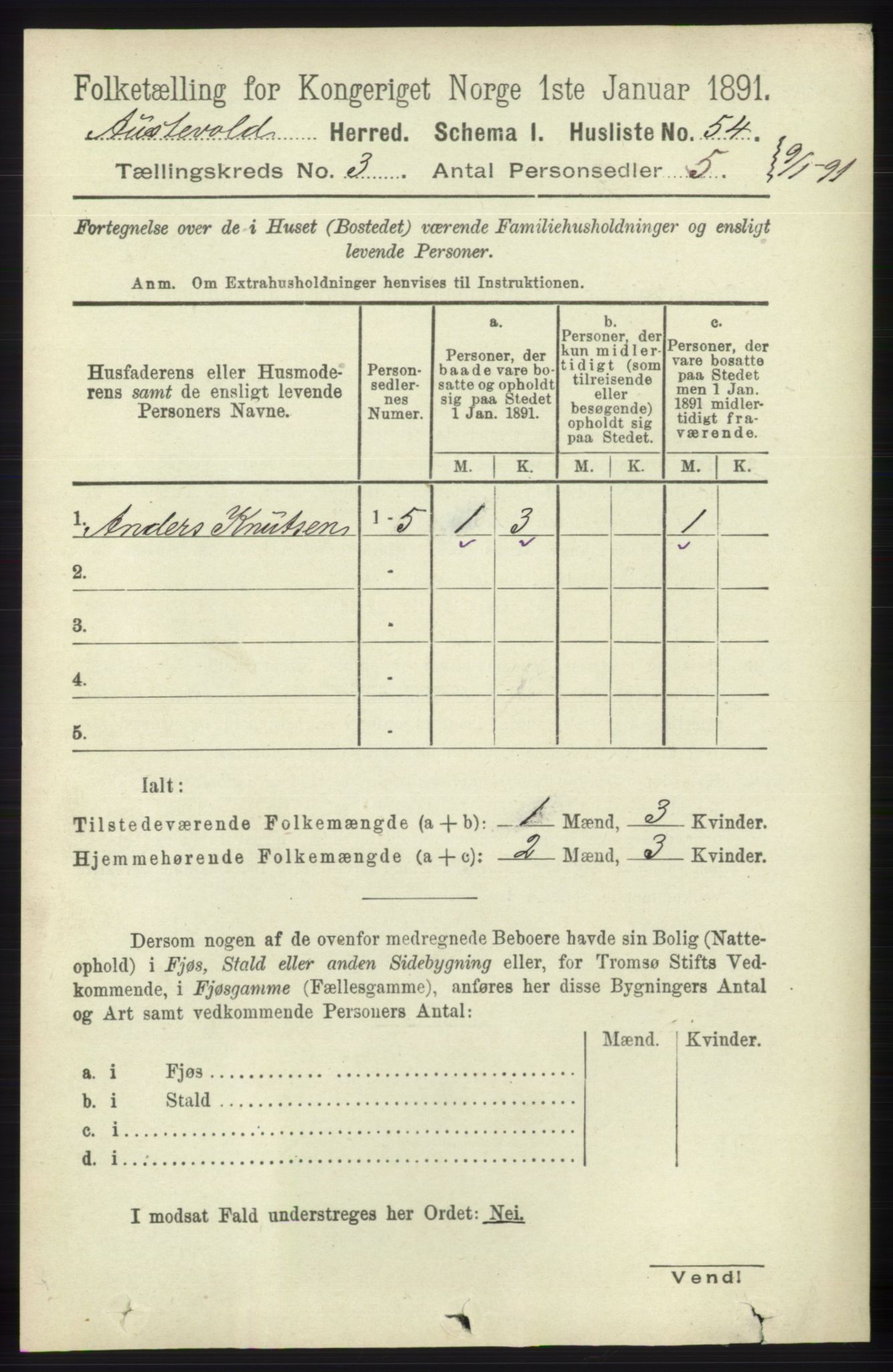 RA, Folketelling 1891 for 1244 Austevoll herred, 1891, s. 951