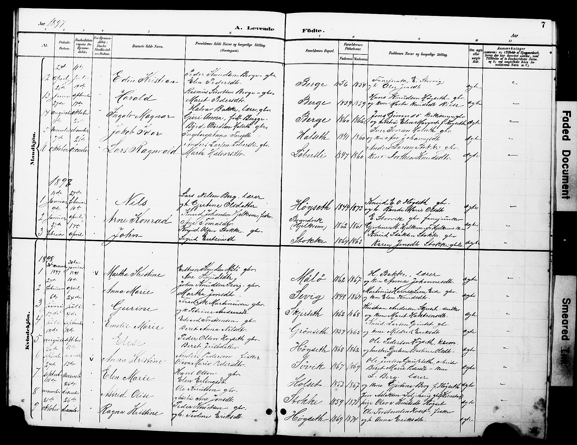 Ministerialprotokoller, klokkerbøker og fødselsregistre - Møre og Romsdal, AV/SAT-A-1454/585/L0973: Klokkerbok nr. 585C01, 1893-1930, s. 7