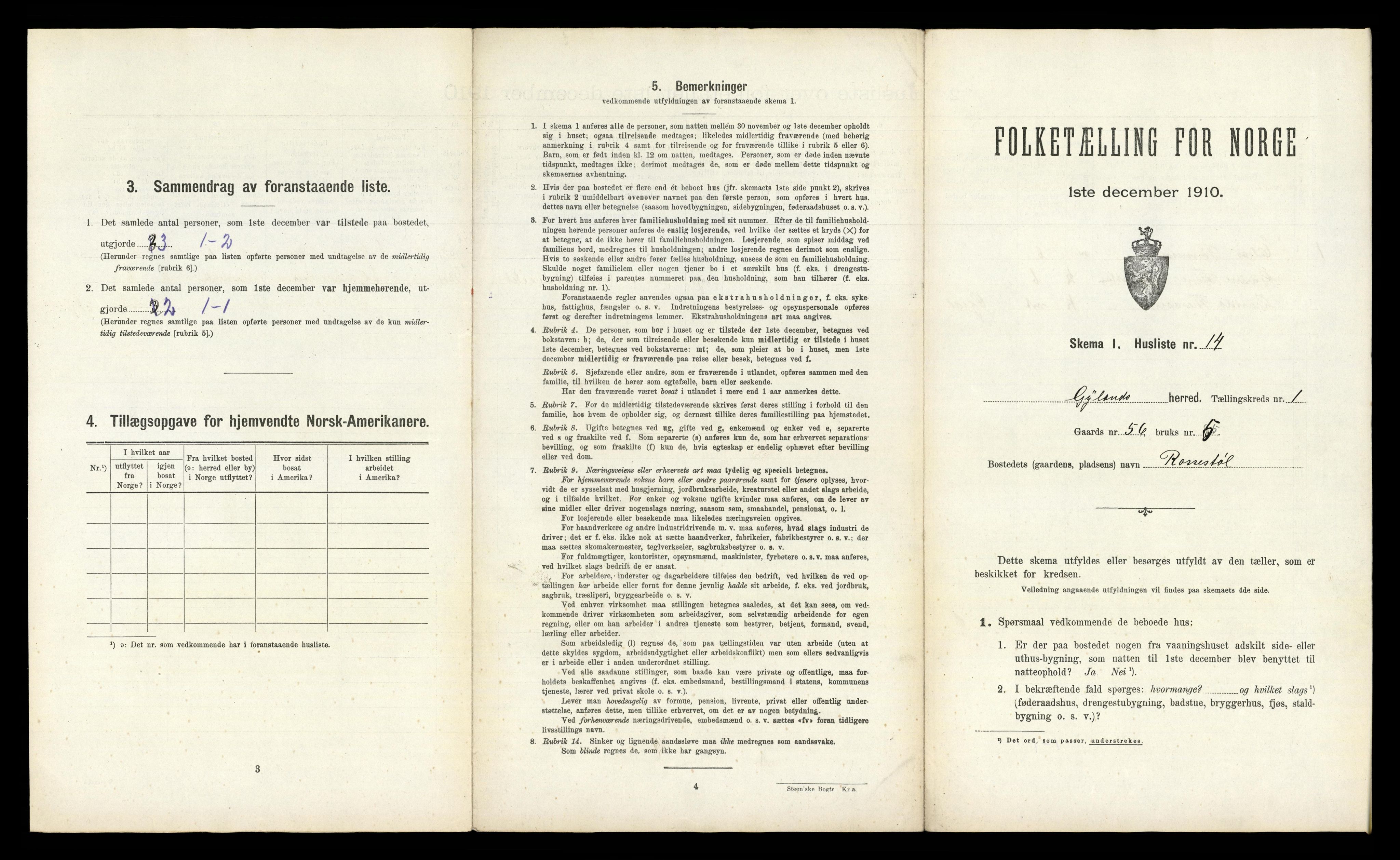 RA, Folketelling 1910 for 1044 Gyland herred, 1910, s. 66