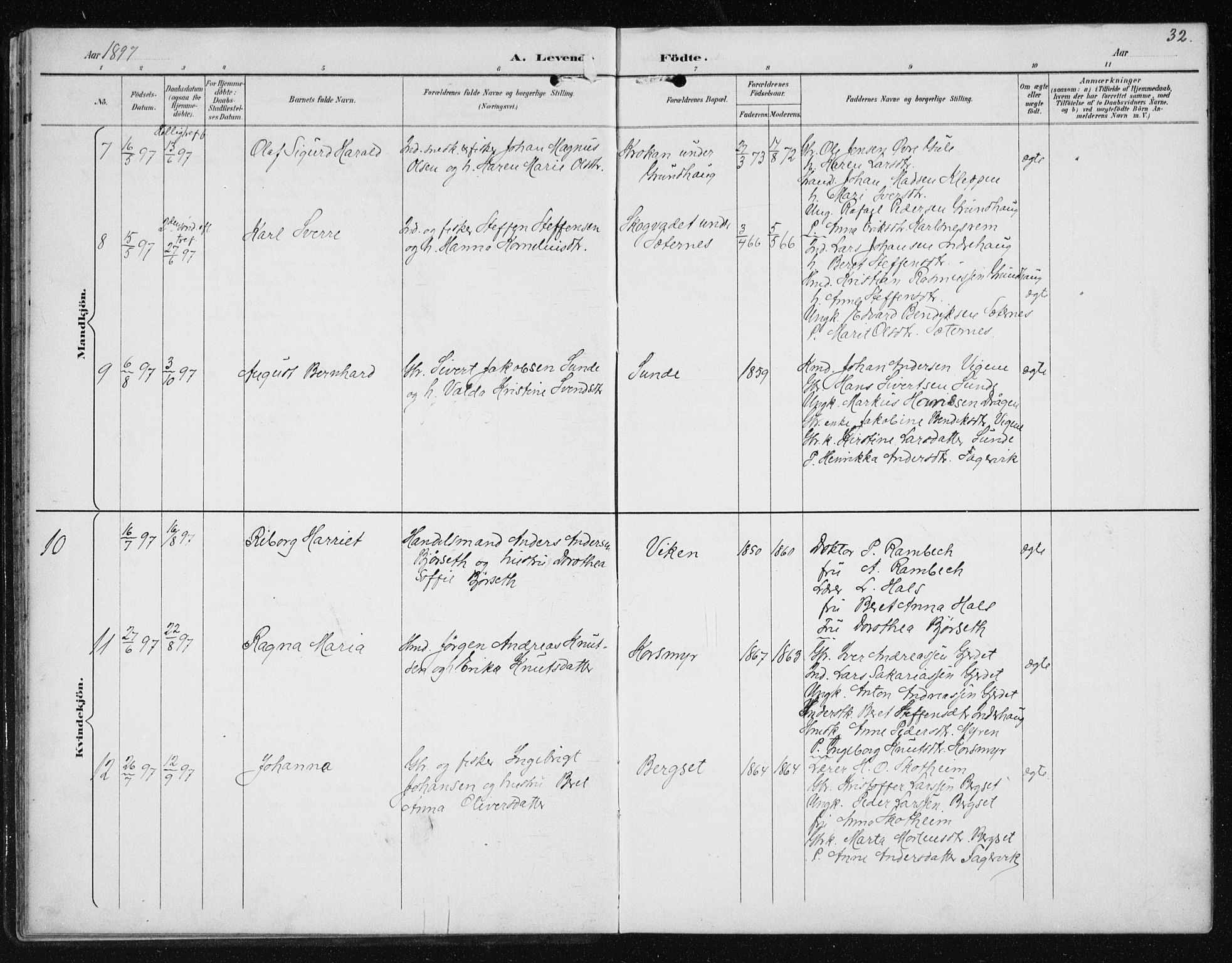 Ministerialprotokoller, klokkerbøker og fødselsregistre - Møre og Romsdal, AV/SAT-A-1454/566/L0773: Klokkerbok nr. 566C02, 1892-1909, s. 32