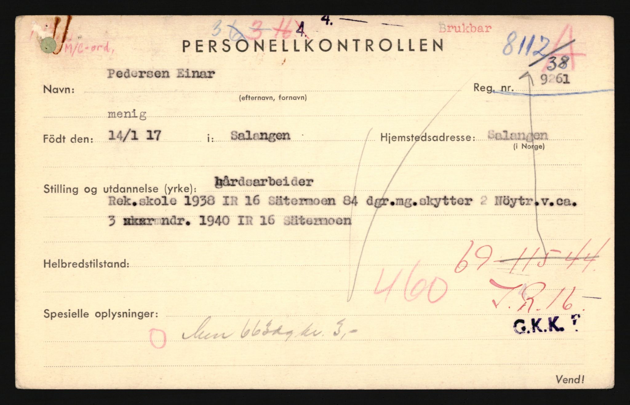 Forsvaret, Troms infanteriregiment nr. 16, AV/RA-RAFA-3146/P/Pa/L0022: Rulleblad for regimentets menige mannskaper, årsklasse 1938, 1938, s. 1313