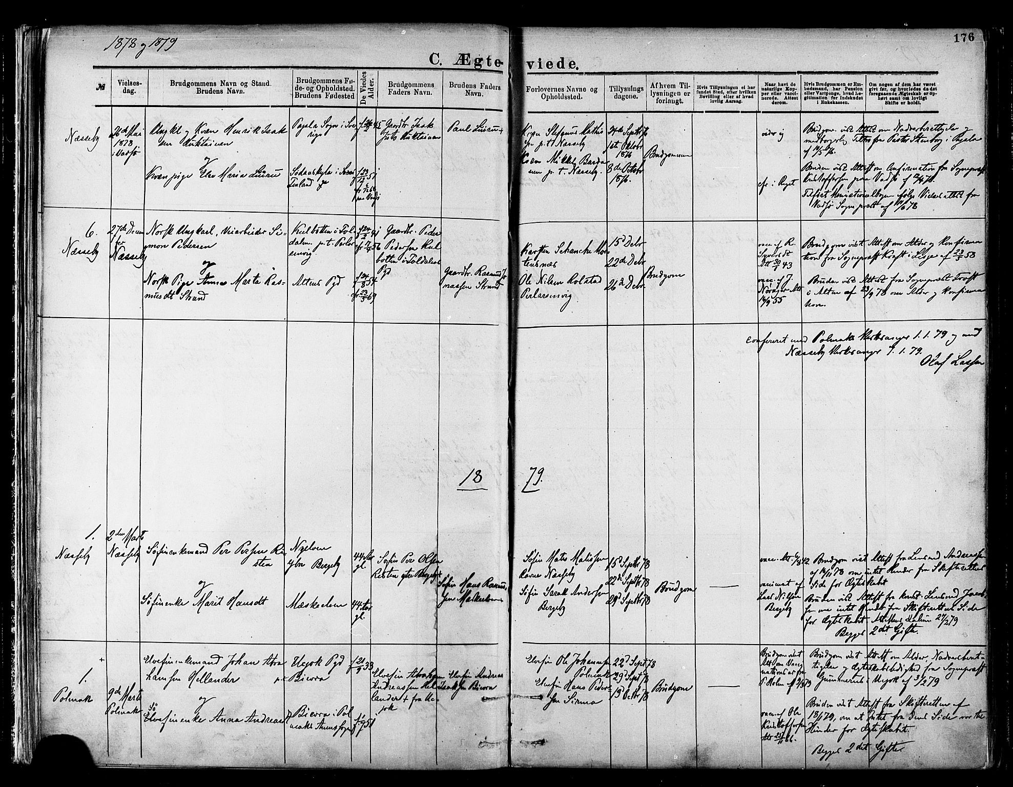 Nesseby sokneprestkontor, AV/SATØ-S-1330/H/Ha/L0004kirke: Ministerialbok nr. 4, 1877-1884, s. 176