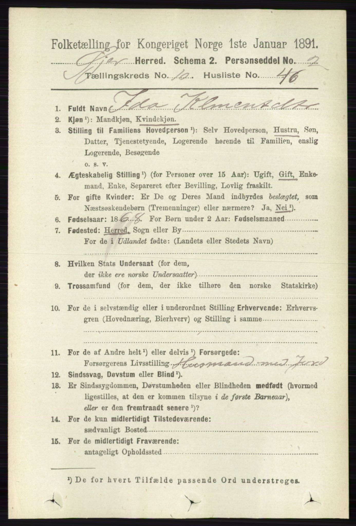 RA, Folketelling 1891 for 0521 Øyer herred, 1891, s. 3780