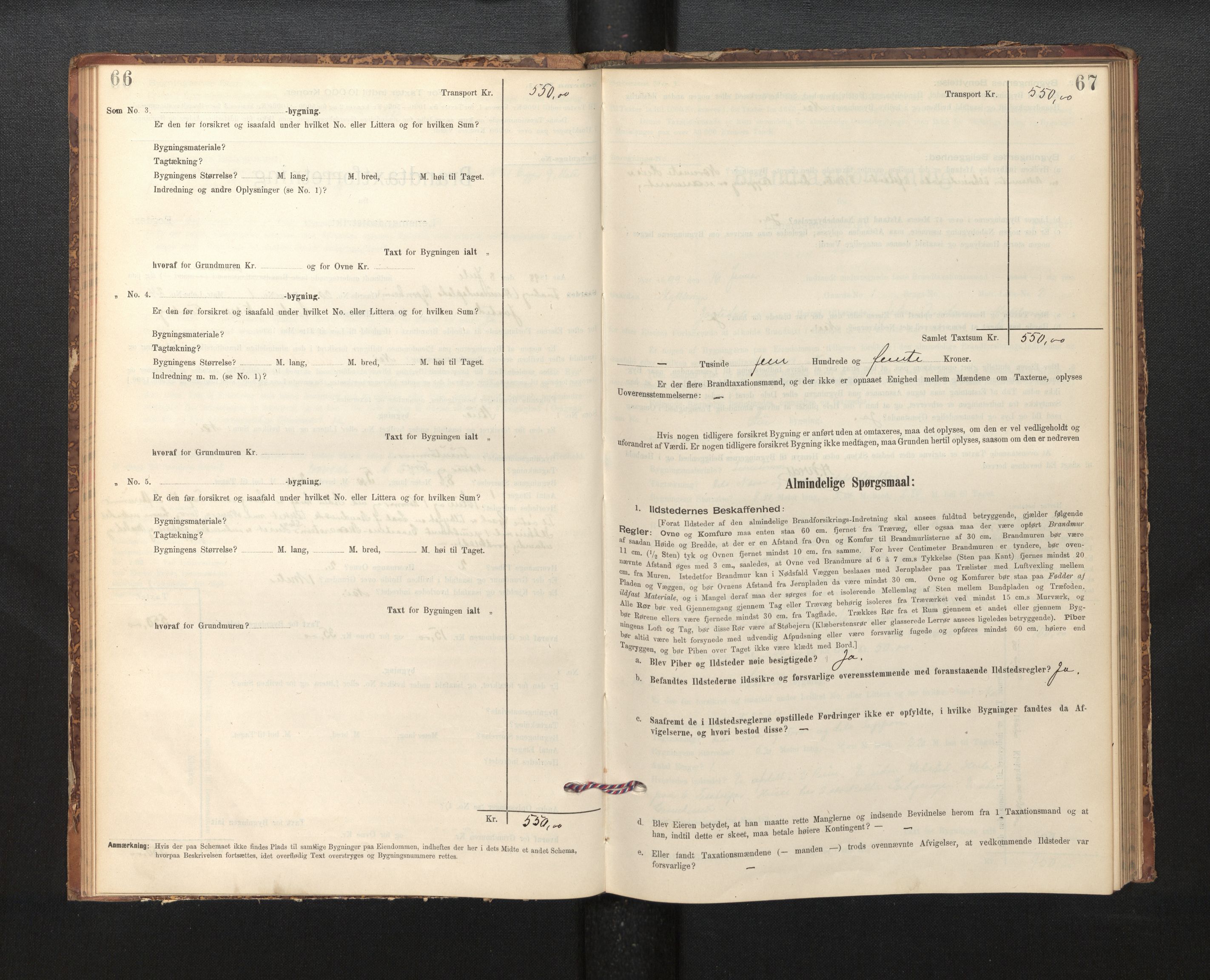 Lensmannen i Jostedal, SAB/A-28601/0012/L0003: Branntakstprotokoll, skjematakst, 1895-1906, s. 66-67