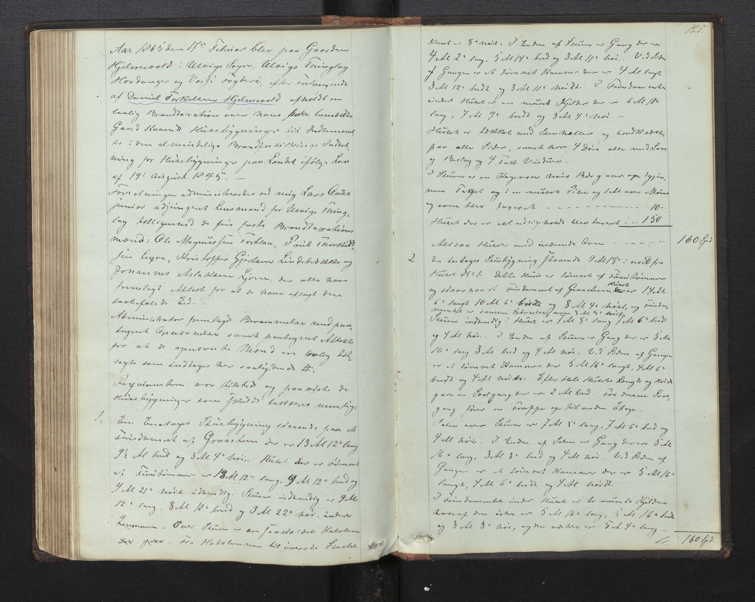 Lensmannen i Ulvik, AV/SAB-A-35601/0012/L0001a: Branntakstprotokoll, 1845-1865, s. 124b-125a