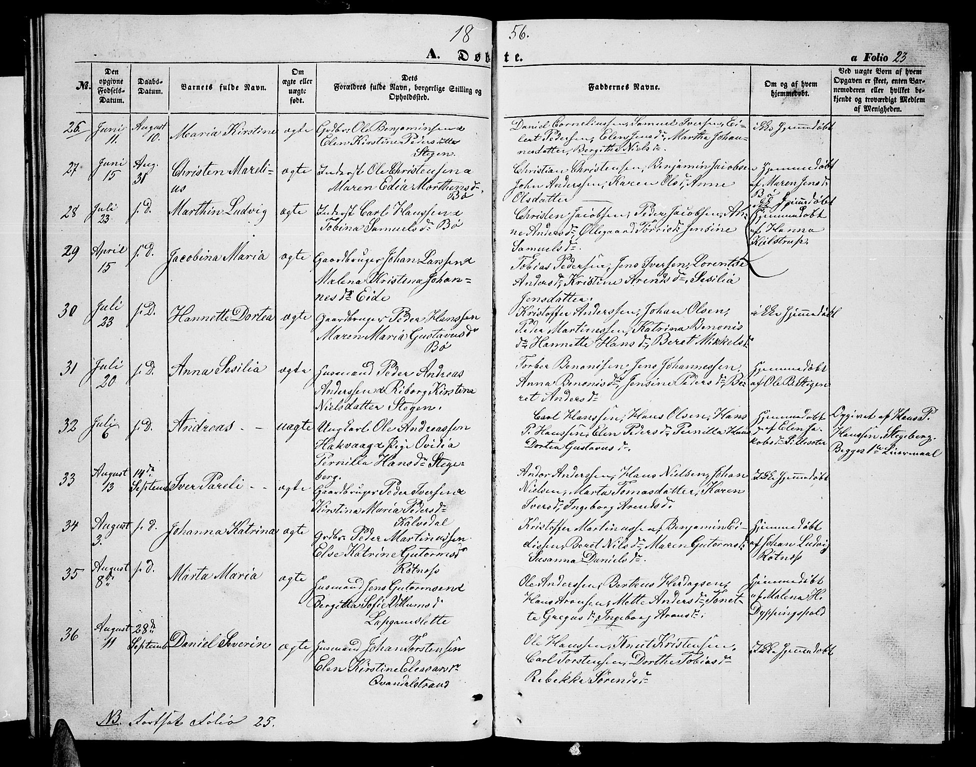 Ministerialprotokoller, klokkerbøker og fødselsregistre - Nordland, AV/SAT-A-1459/855/L0814: Klokkerbok nr. 855C03, 1851-1864, s. 23