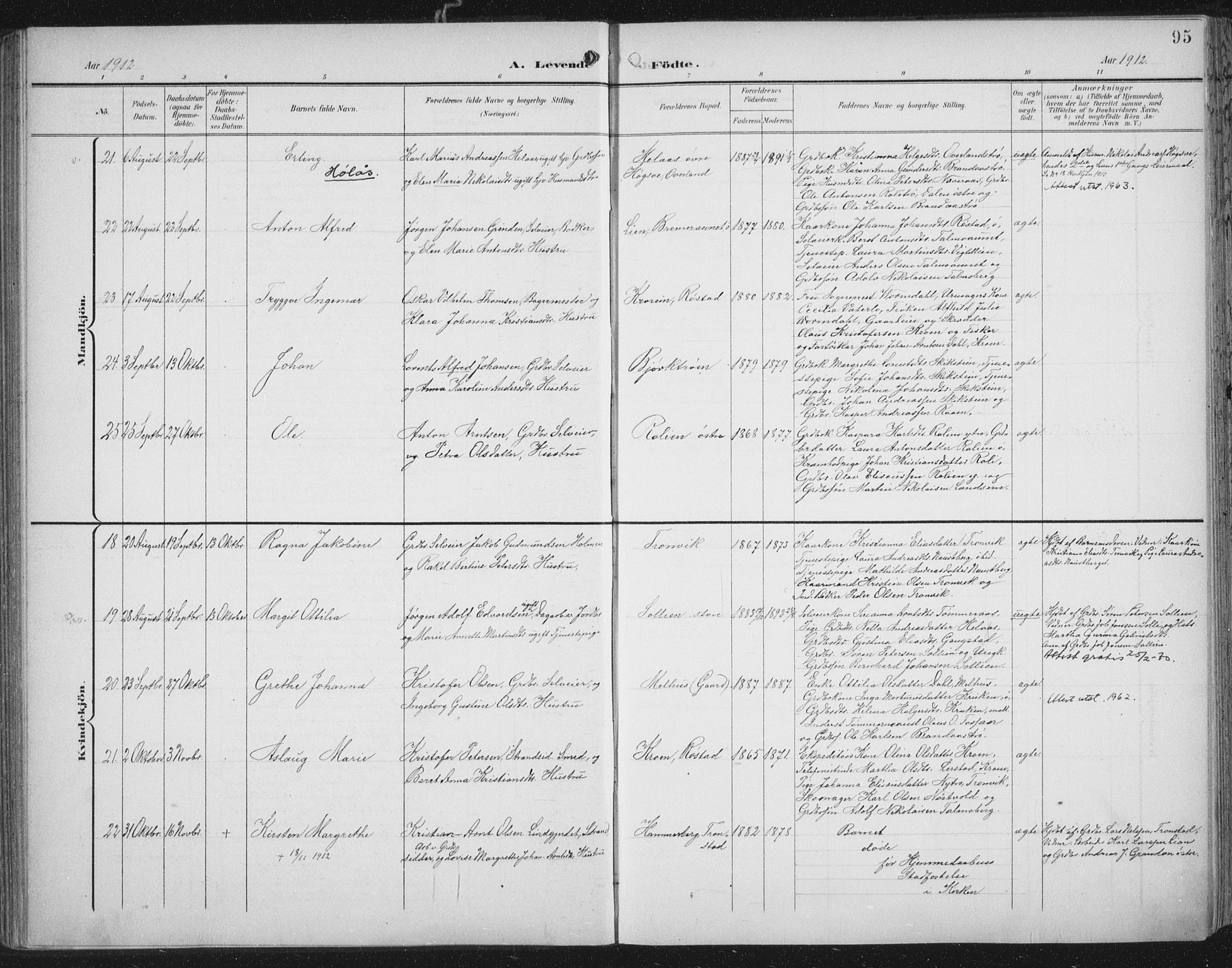 Ministerialprotokoller, klokkerbøker og fødselsregistre - Nord-Trøndelag, AV/SAT-A-1458/701/L0011: Ministerialbok nr. 701A11, 1899-1915, s. 95