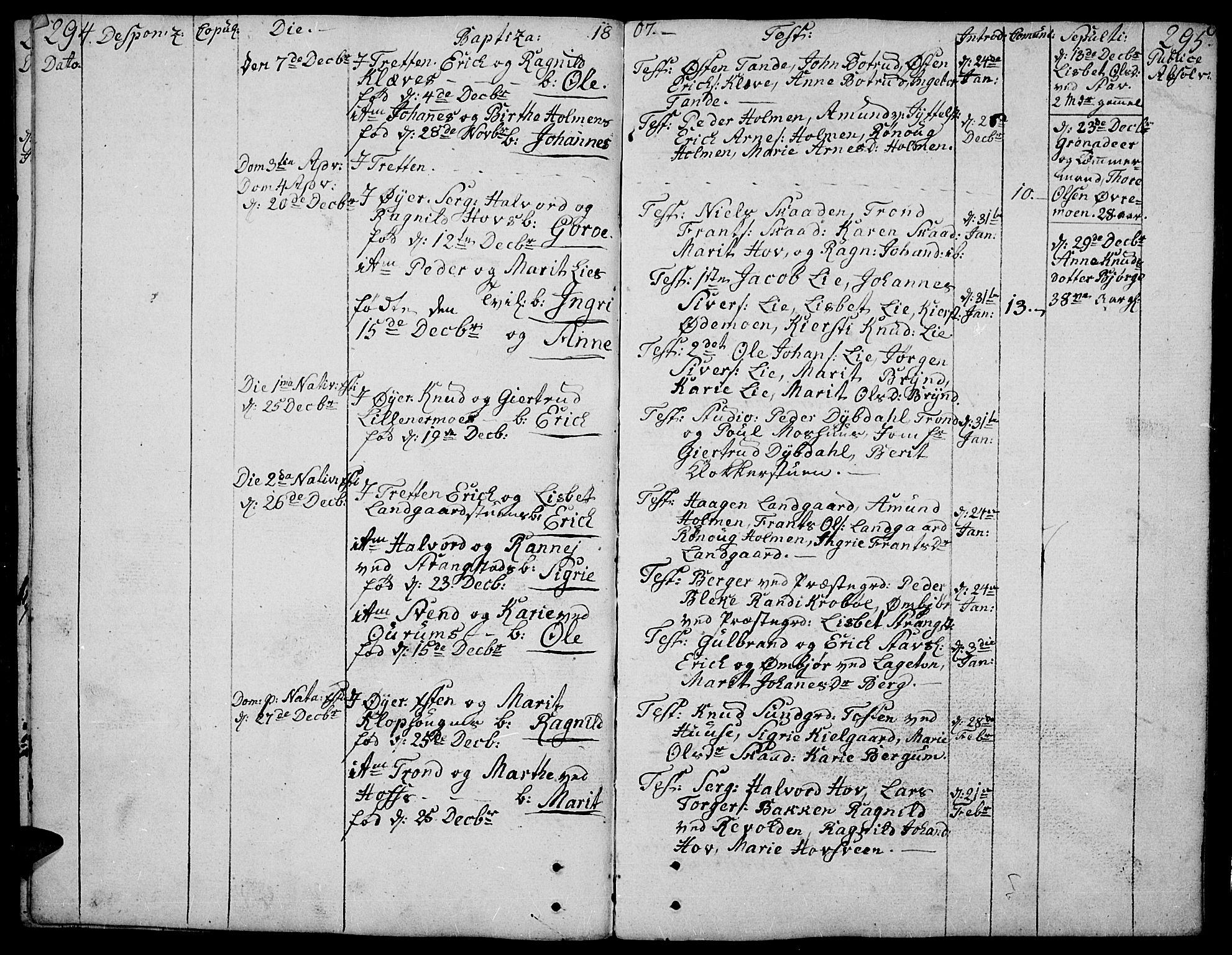 Øyer prestekontor, AV/SAH-PREST-084/H/Ha/Haa/L0003: Ministerialbok nr. 3, 1784-1824, s. 294-295