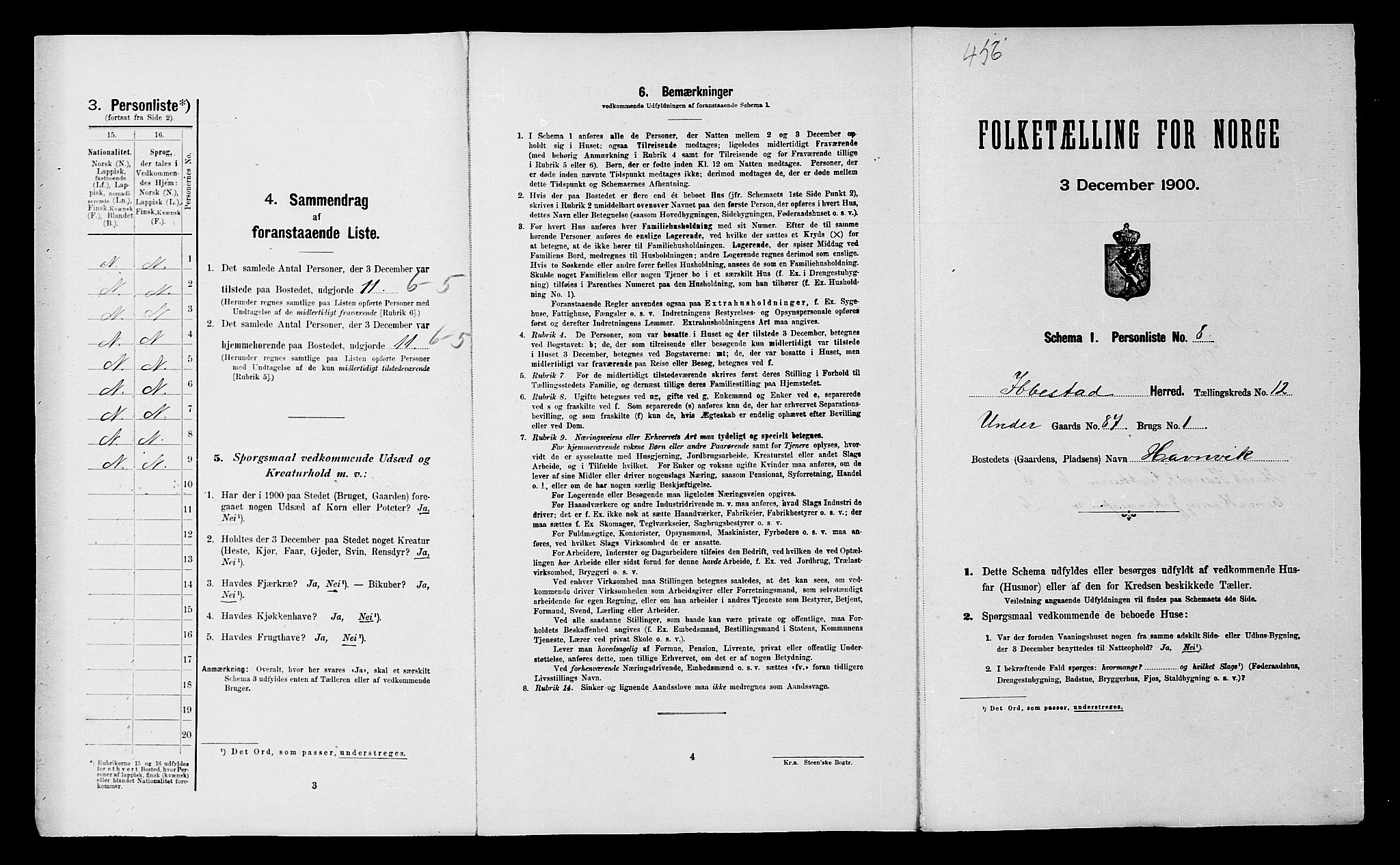SATØ, Folketelling 1900 for 1917 Ibestad herred, 1900, s. 1521