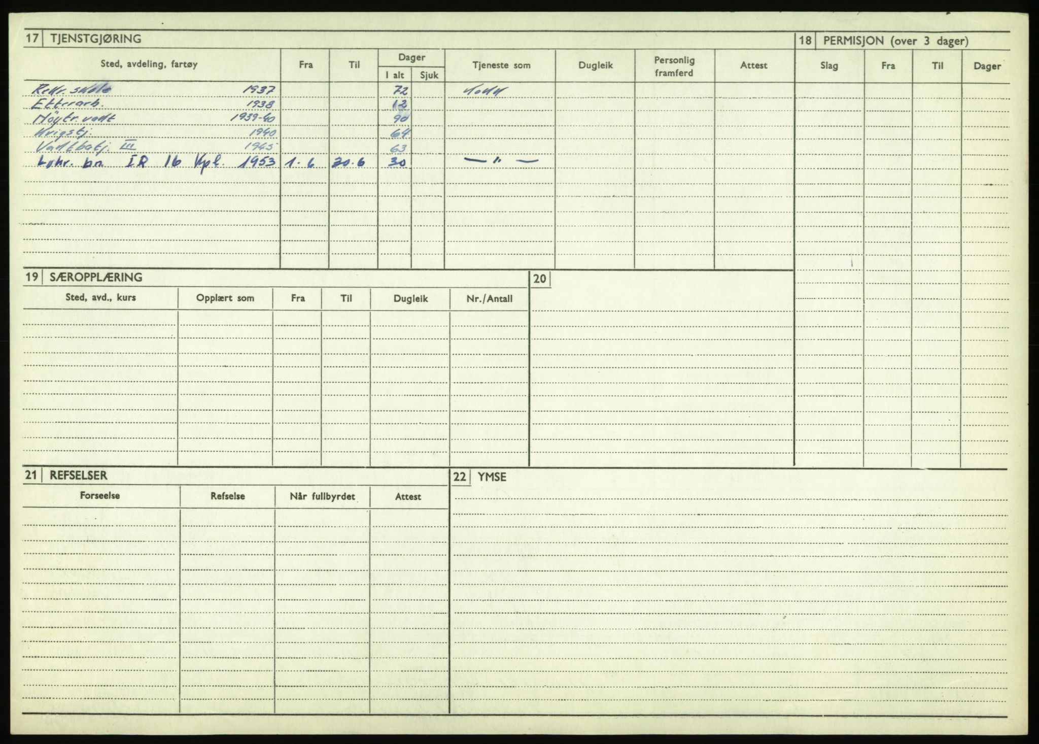 Forsvaret, Troms infanteriregiment nr. 16, AV/RA-RAFA-3146/P/Pa/L0021: Rulleblad for regimentets menige mannskaper, årsklasse 1937, 1937, s. 1098