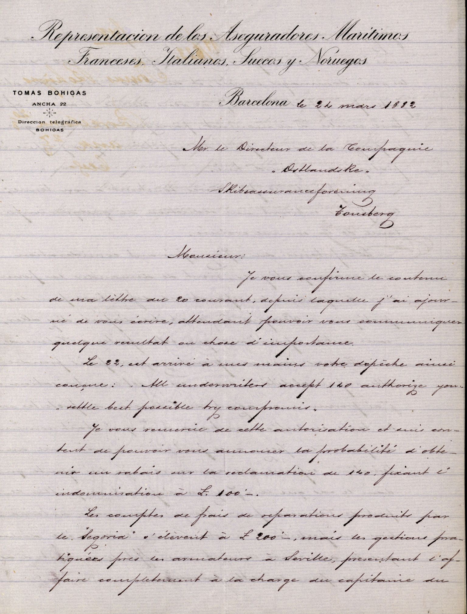 Pa 63 - Østlandske skibsassuranceforening, VEMU/A-1079/G/Ga/L0015/0010: Havaridokumenter / Cuba, Sirius, Freyr, Noatun, Frey, 1882, s. 166