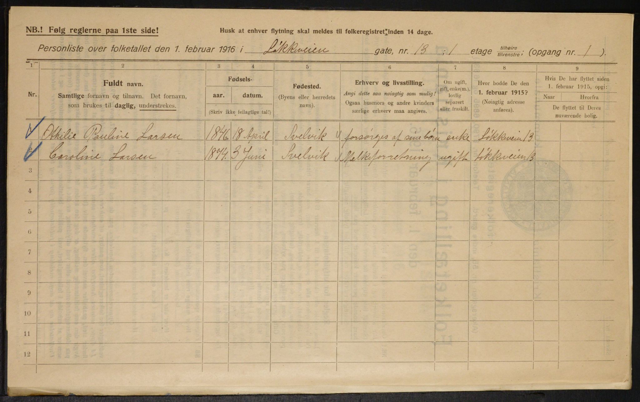 OBA, Kommunal folketelling 1.2.1916 for Kristiania, 1916, s. 60087