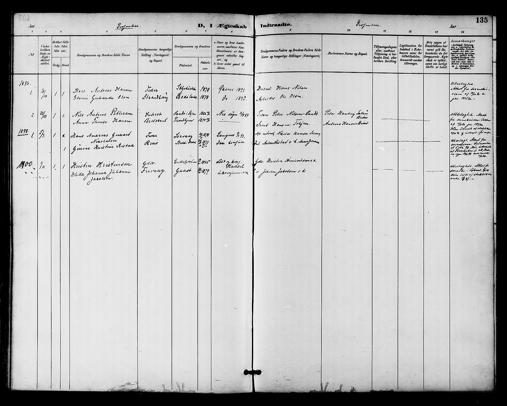 Ministerialprotokoller, klokkerbøker og fødselsregistre - Nordland, SAT/A-1459/893/L1338: Ministerialbok nr. 893A10, 1894-1903, s. 135