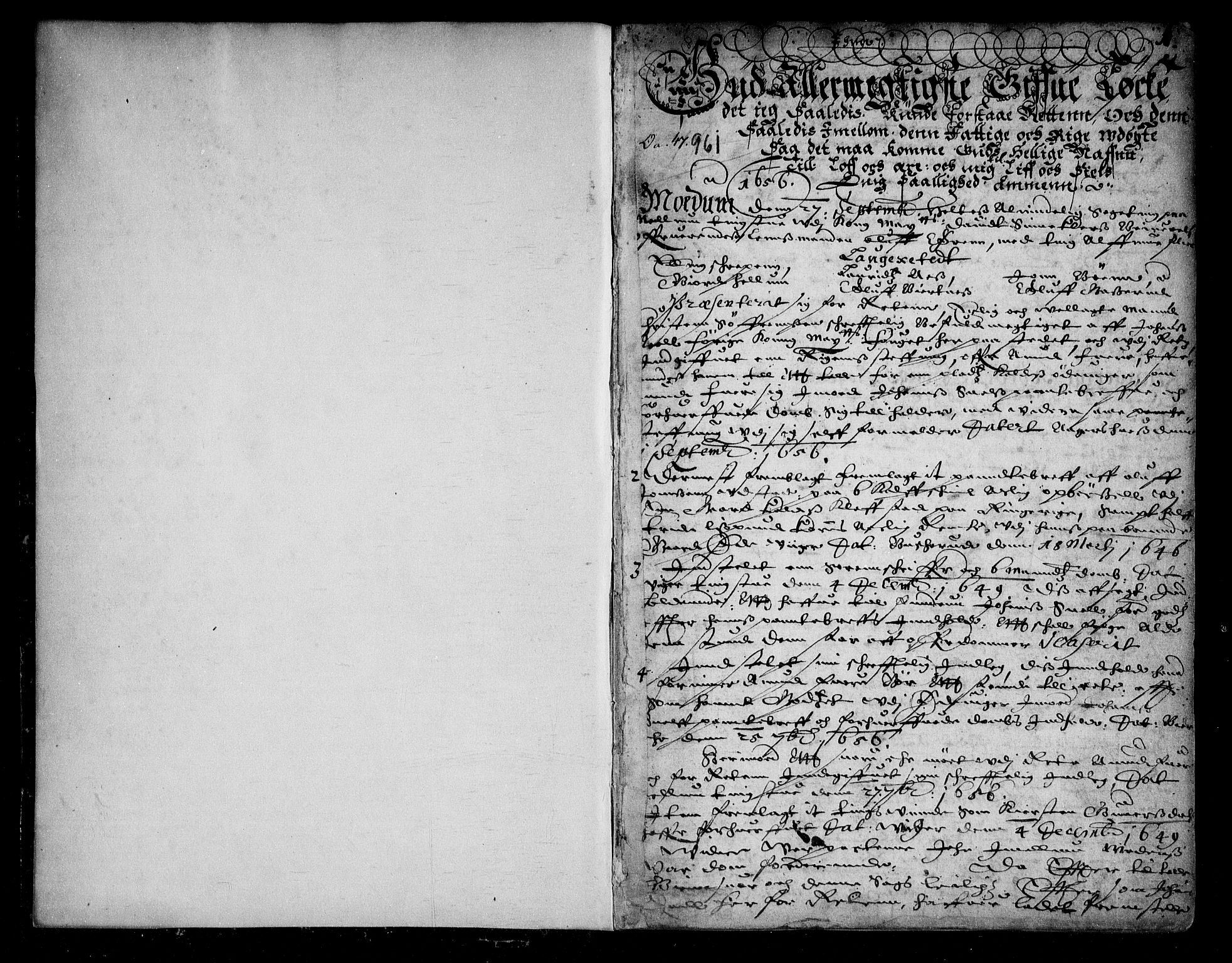 Eiker, Modum og Sigdal sorenskriveri, AV/SAKO-A-123/F/Fa/Faa/L0026: Tingbok, 1656-1658, s. 1
