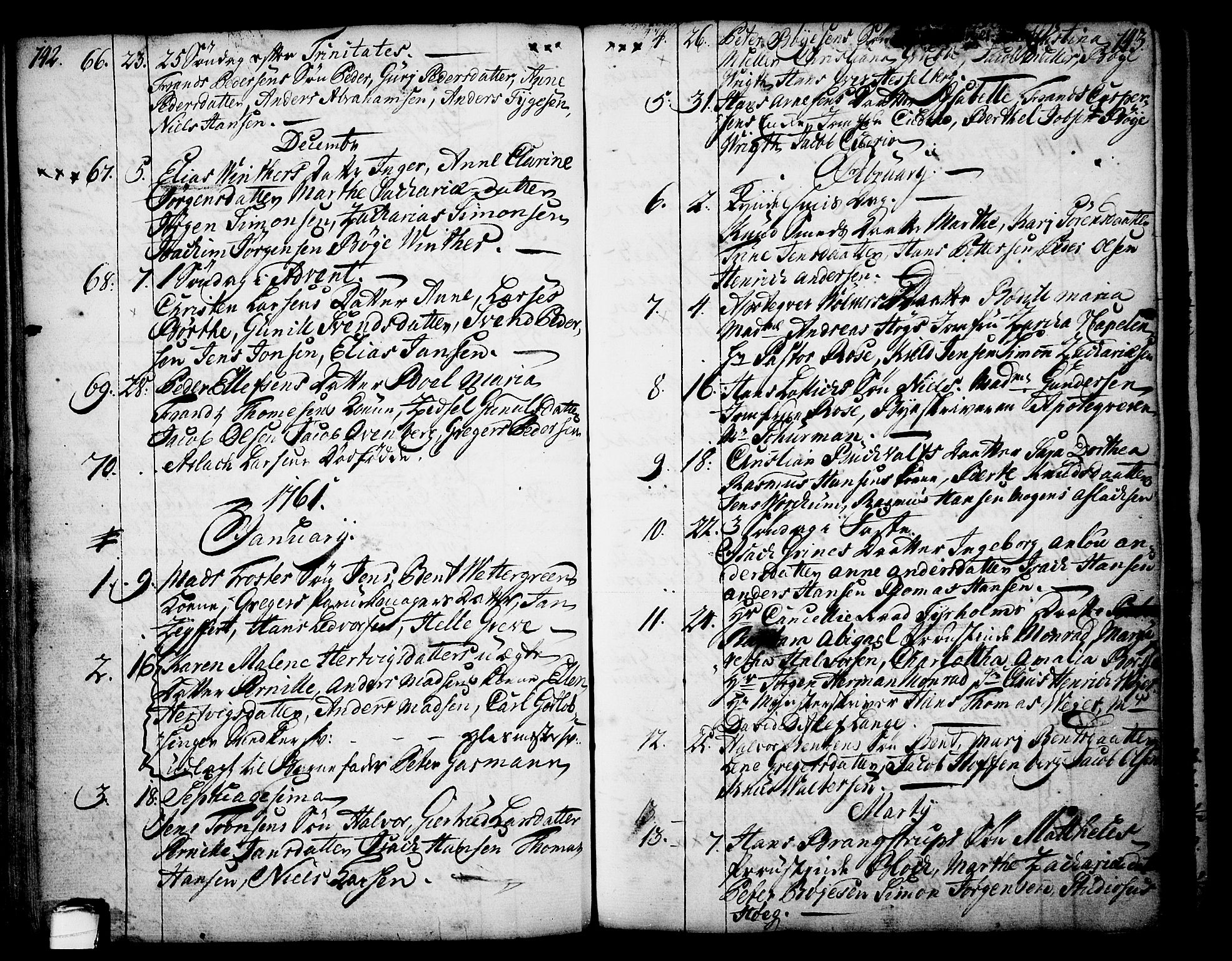 Skien kirkebøker, AV/SAKO-A-302/F/Fa/L0003: Ministerialbok nr. 3, 1755-1791, s. 142-143