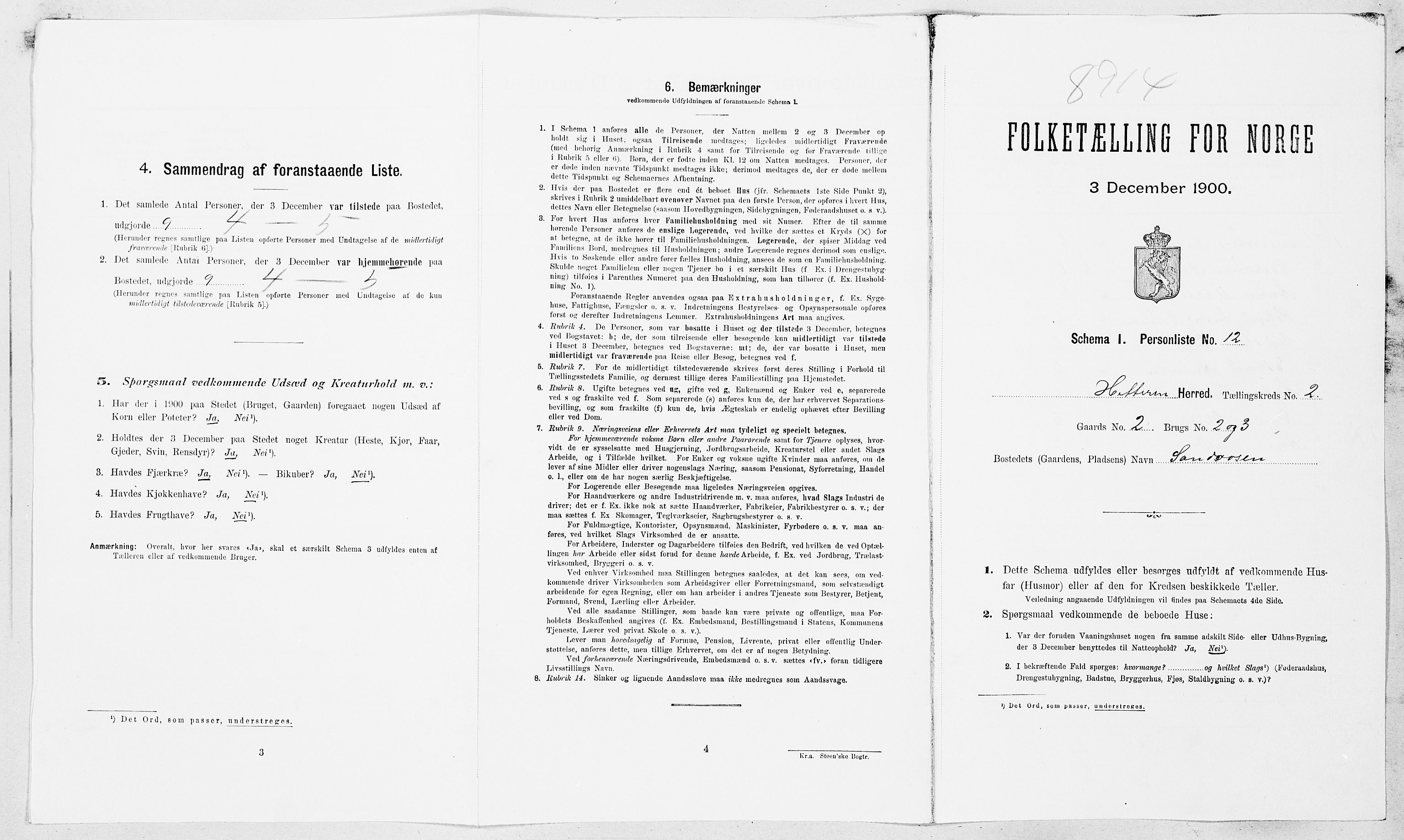 SAT, Folketelling 1900 for 1617 Hitra herred, 1900, s. 172