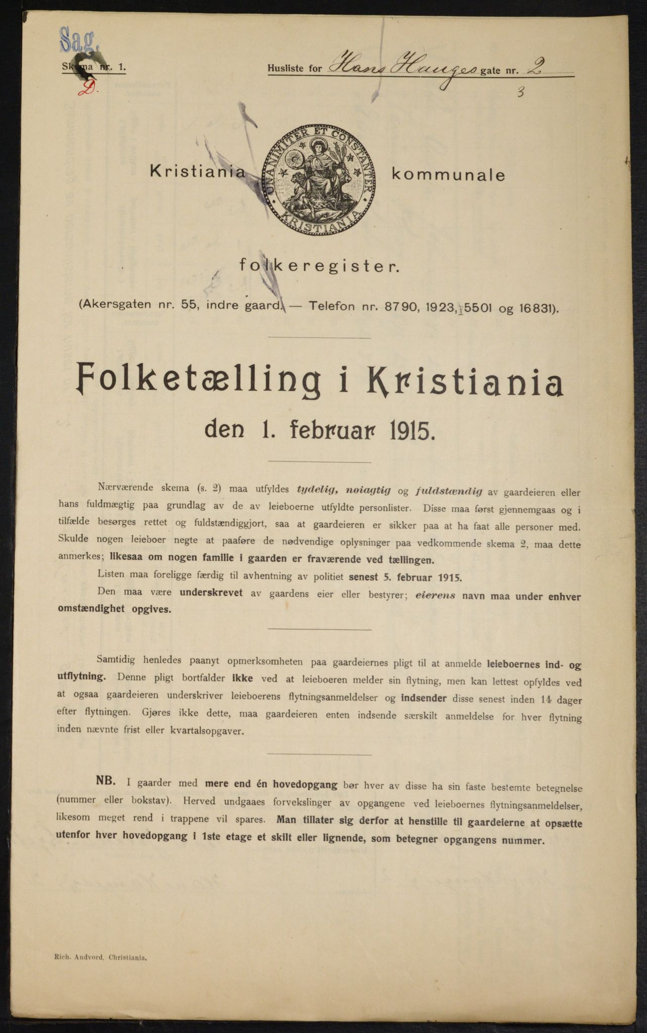 OBA, Kommunal folketelling 1.2.1915 for Kristiania, 1915, s. 34337