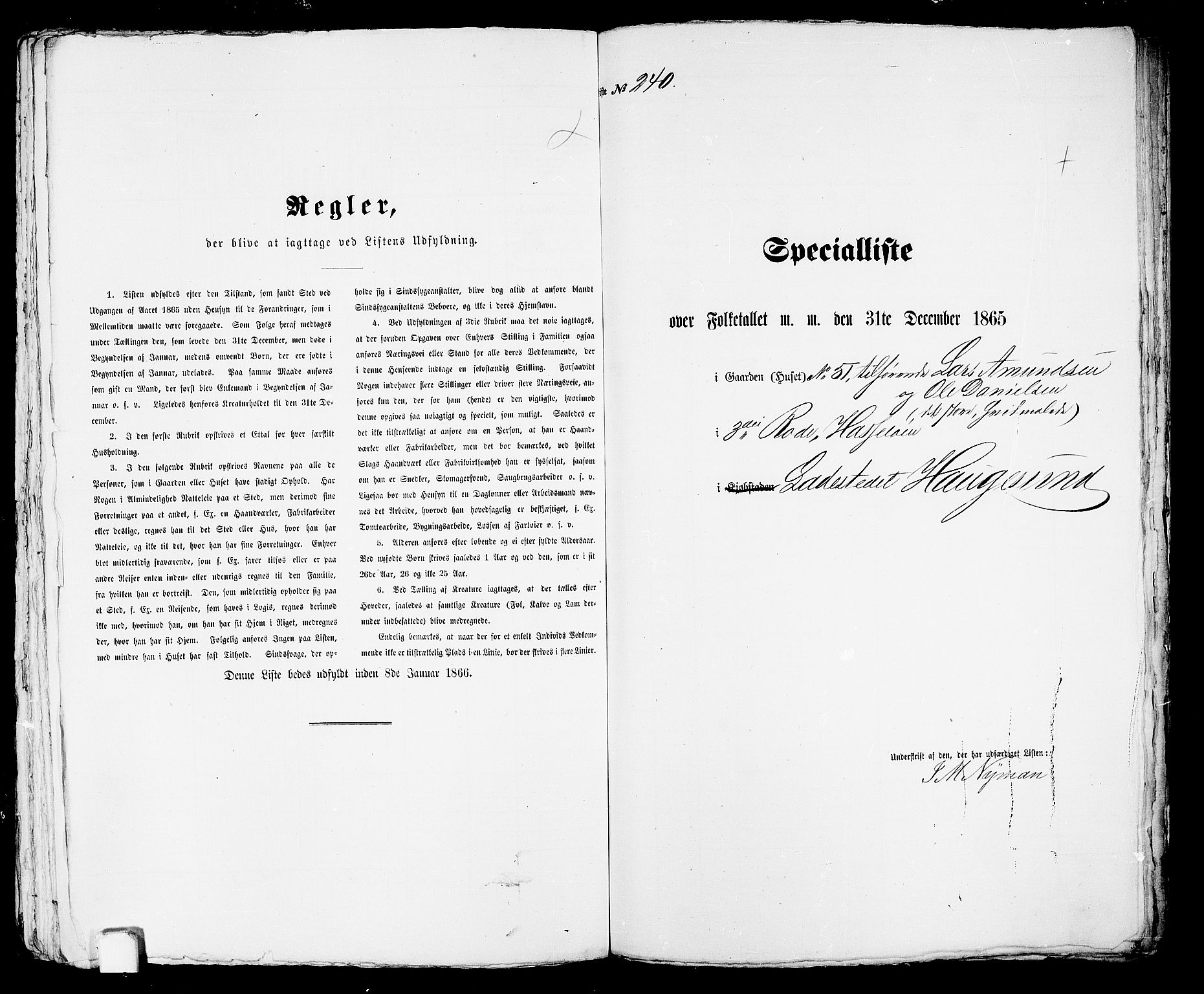 RA, Folketelling 1865 for 1106B Torvastad prestegjeld, Haugesund ladested, 1865, s. 493