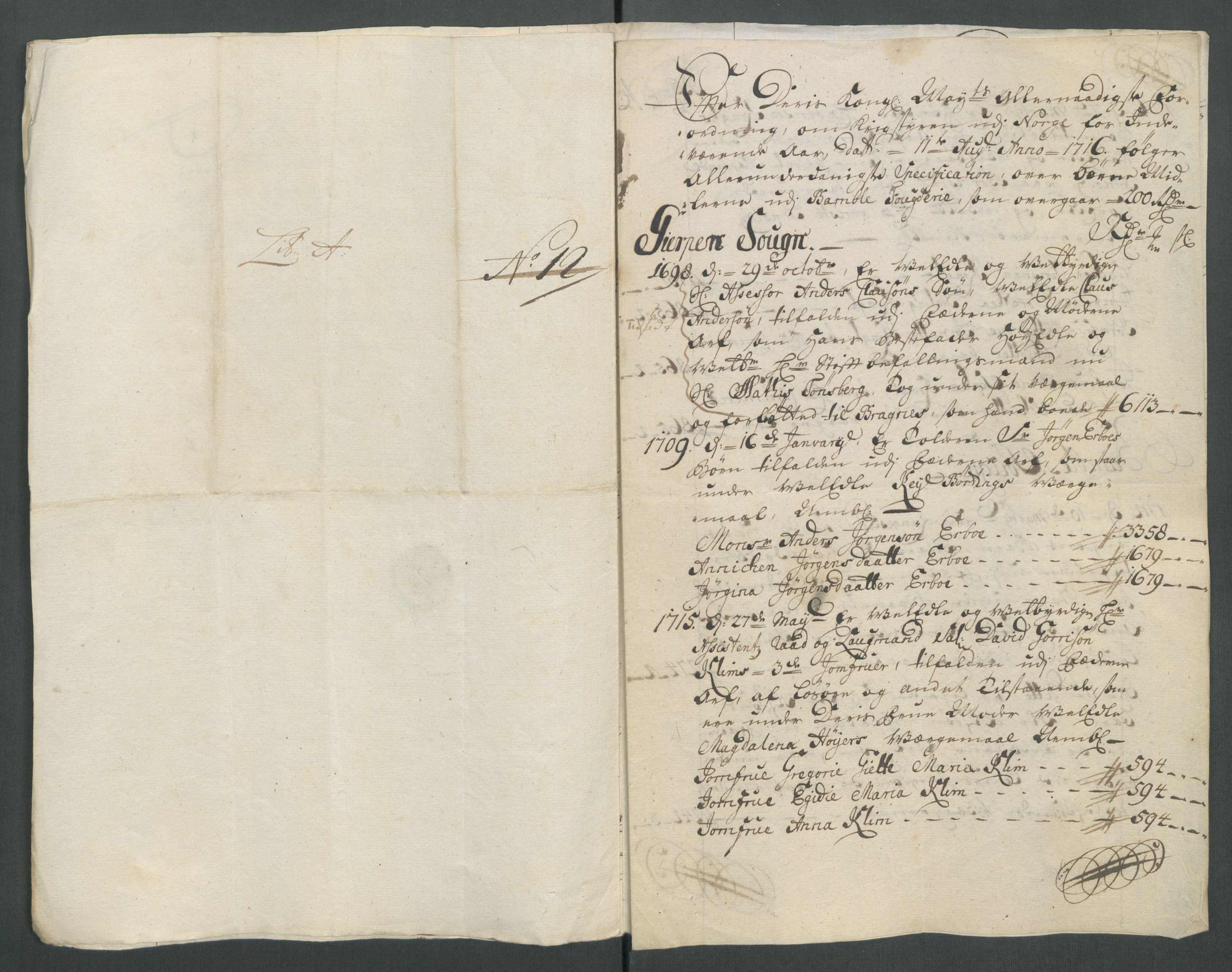 Rentekammeret inntil 1814, Reviderte regnskaper, Fogderegnskap, AV/RA-EA-4092/R36/L2128: Fogderegnskap Øvre og Nedre Telemark og Bamble, 1716, s. 161