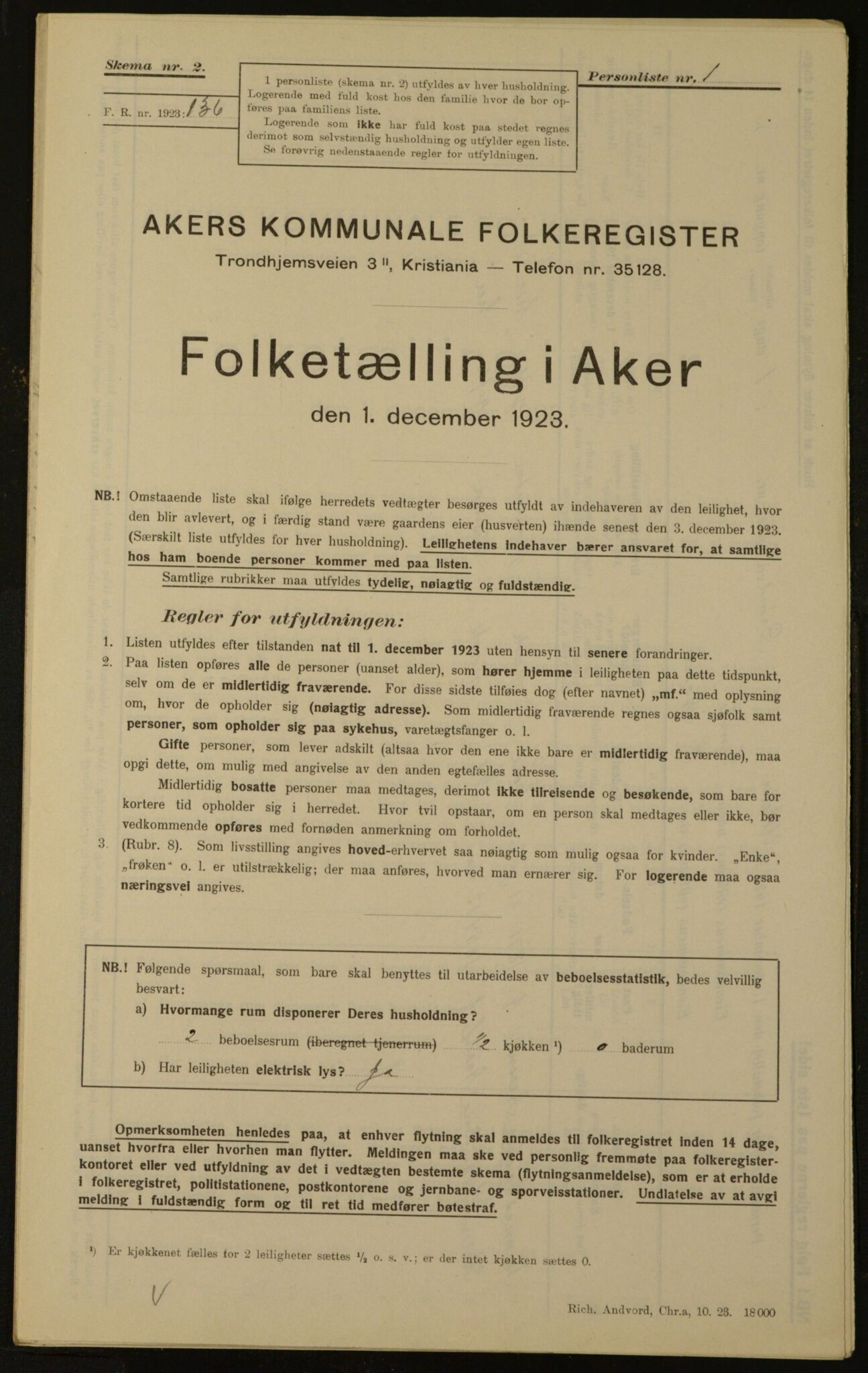 , Kommunal folketelling 1.12.1923 for Aker, 1923, s. 774