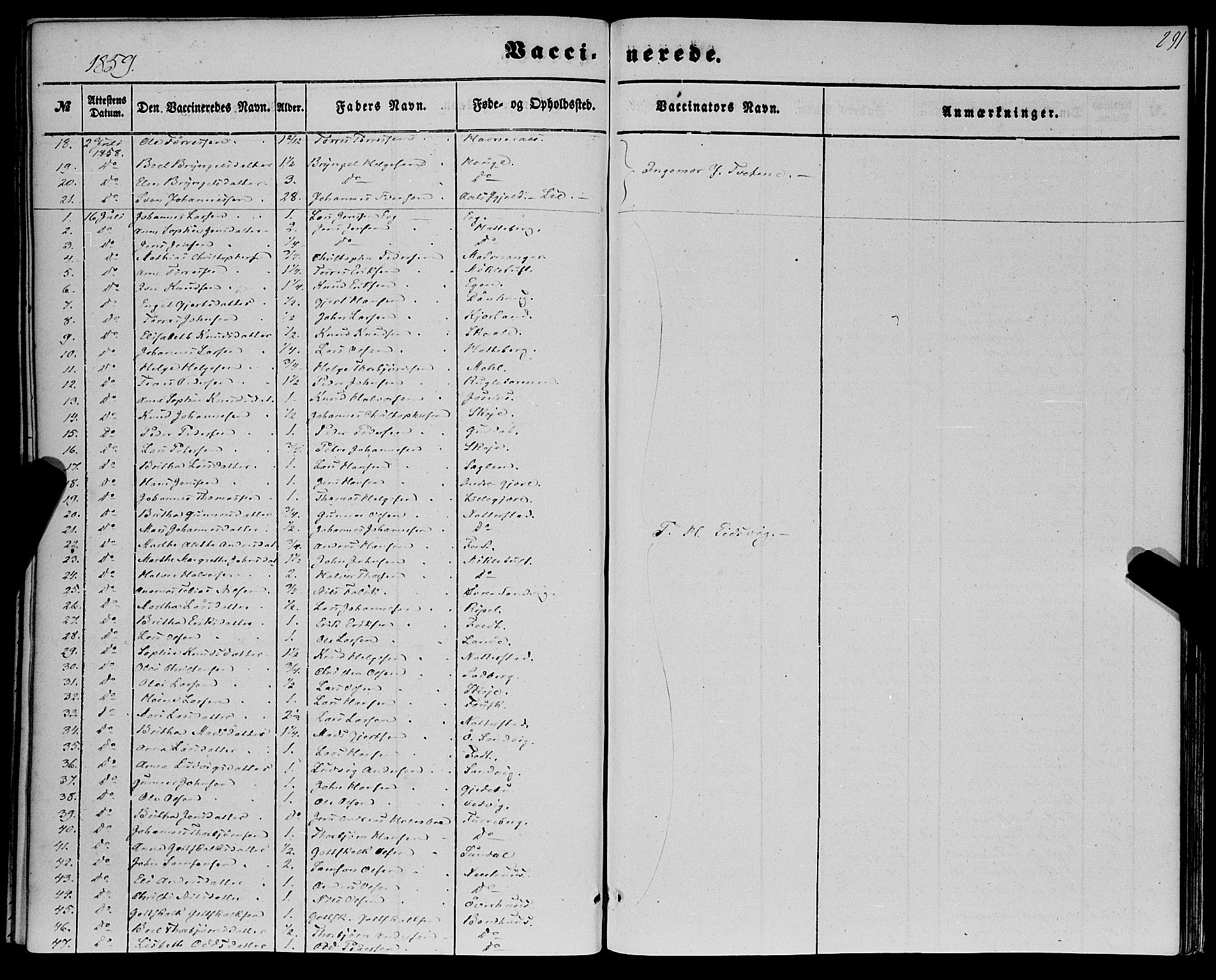 Kvinnherad sokneprestembete, AV/SAB-A-76401/H/Haa: Ministerialbok nr. A 8, 1854-1872, s. 291