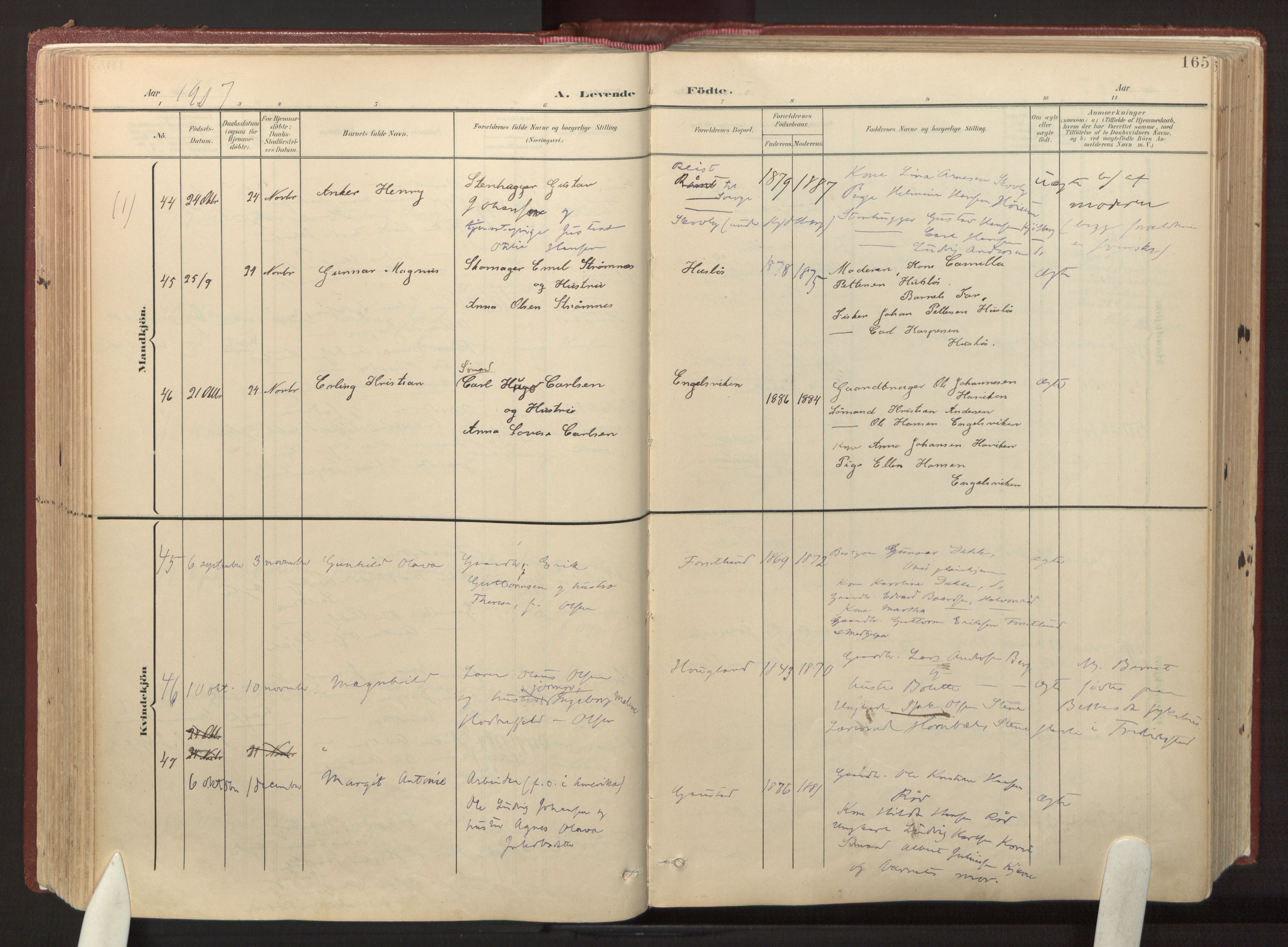 Onsøy prestekontor Kirkebøker, AV/SAO-A-10914/F/Fa/L0008: Ministerialbok nr. I 8, 1899-1923, s. 165