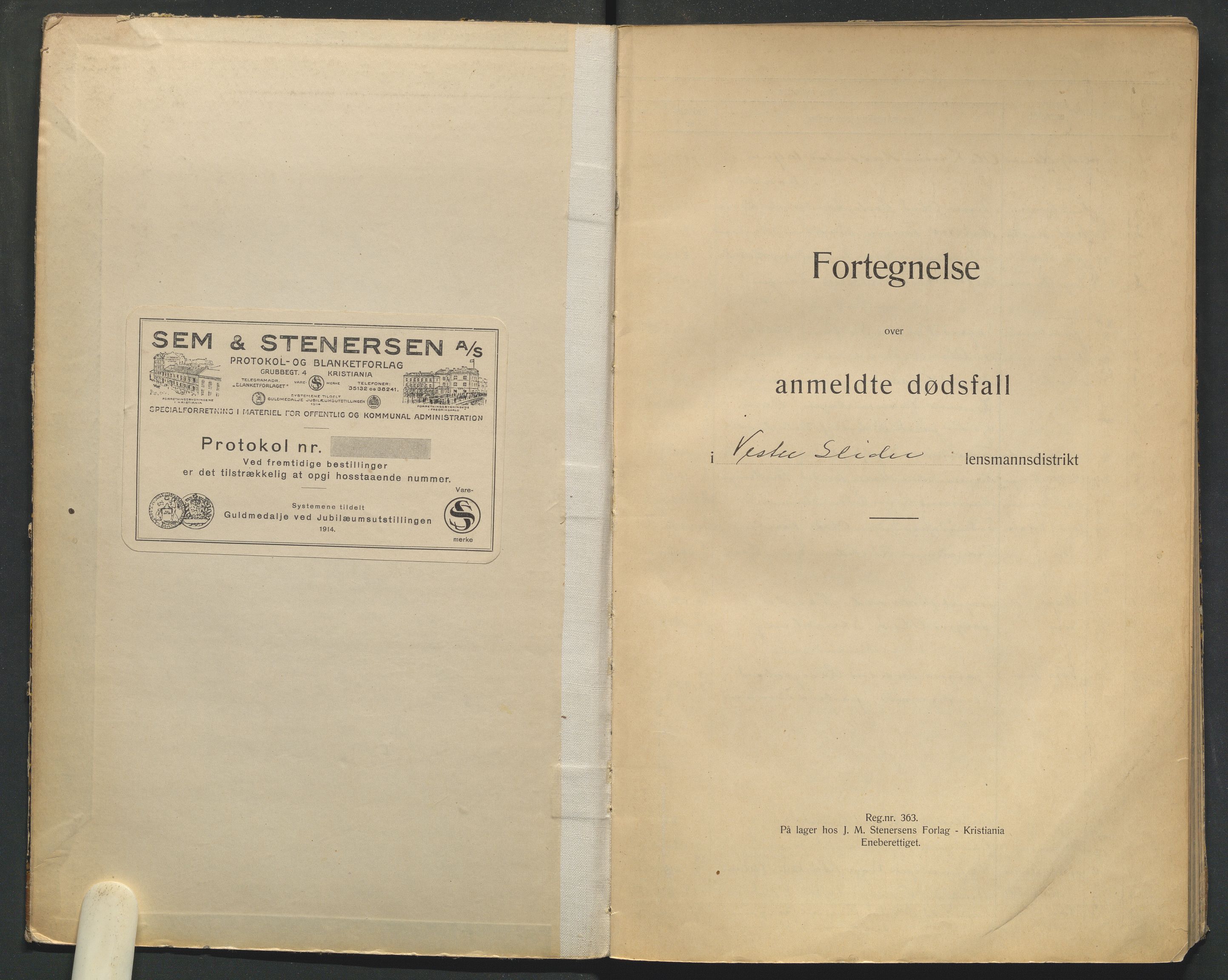 Vestre Slidre lensmannskontor, AV/SAH-LOV-019/H/Ha/Haa/L0002: Dødsfallsprotokoll, 1922-1933