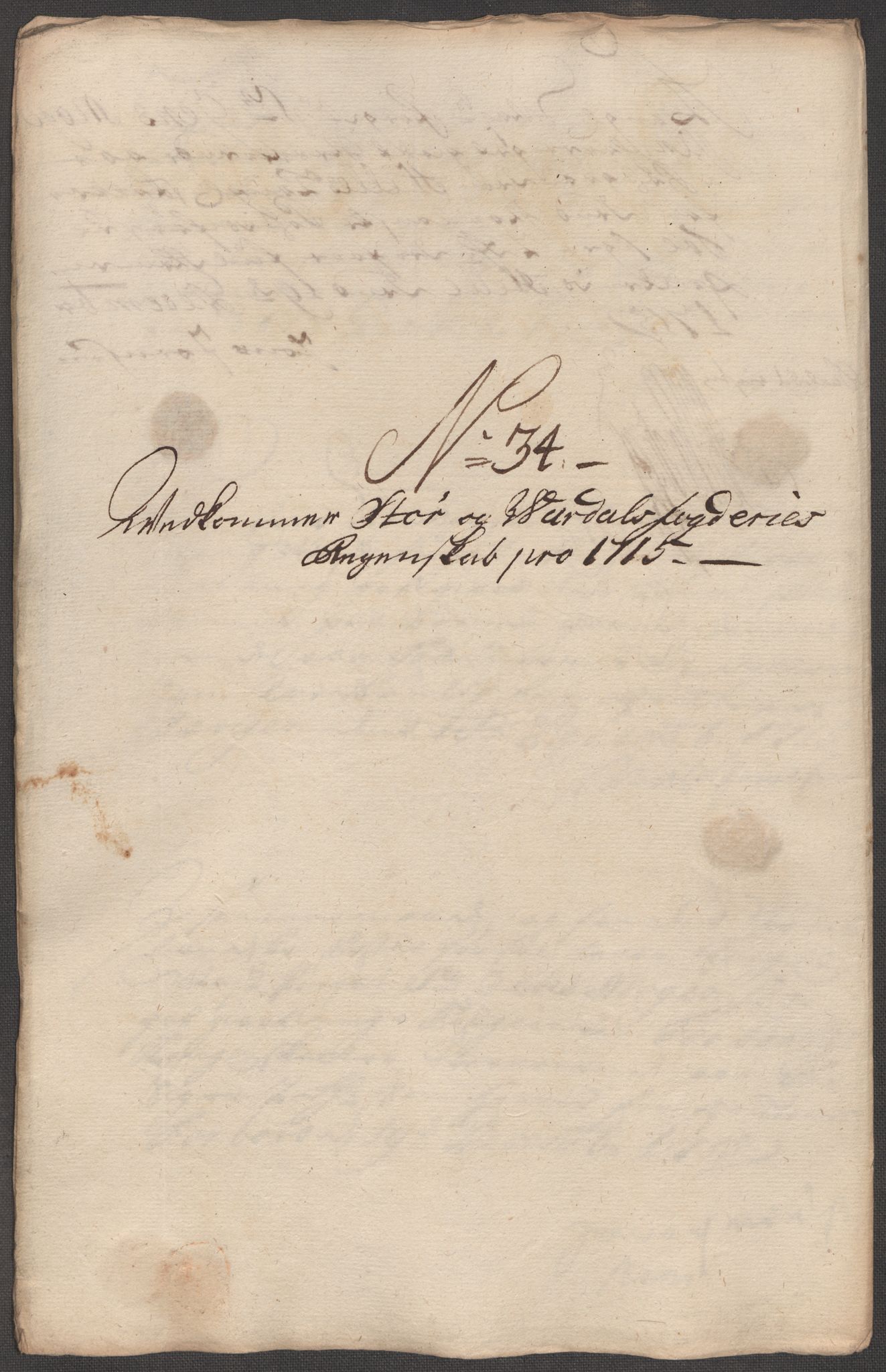 Rentekammeret inntil 1814, Reviderte regnskaper, Fogderegnskap, RA/EA-4092/R62/L4205: Fogderegnskap Stjørdal og Verdal, 1715, s. 264