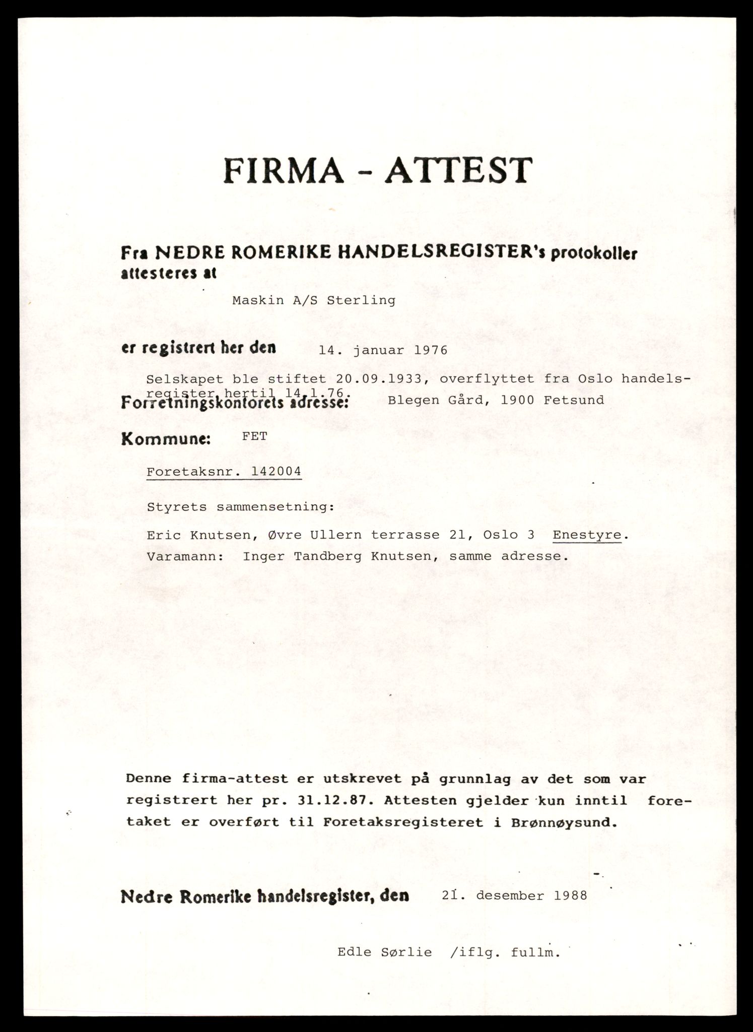 Nedre Romerike sorenskriveri, SAT/A-10469/K/Ke/Kea/L0015: Enkeltmannsforetak, aksjeselskap og andelslag, Mas - Ne, 1944-1991