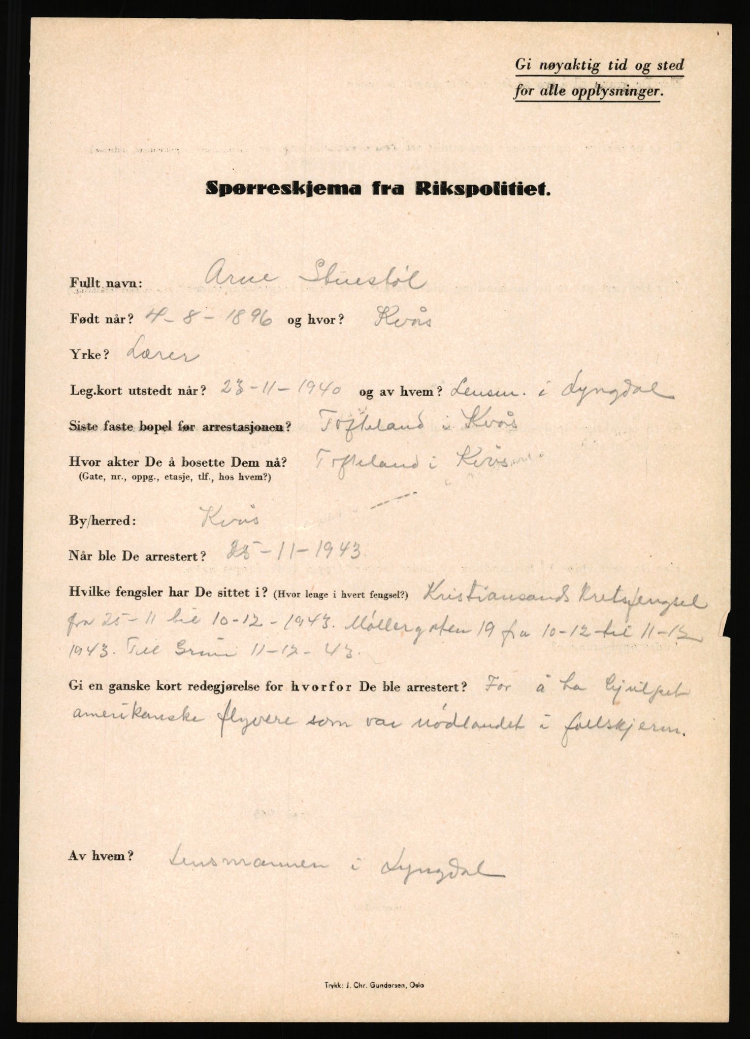 Rikspolitisjefen, AV/RA-S-1560/L/L0016: Sti, Lauritz - Tettum, Karl August, 1940-1945, s. 261