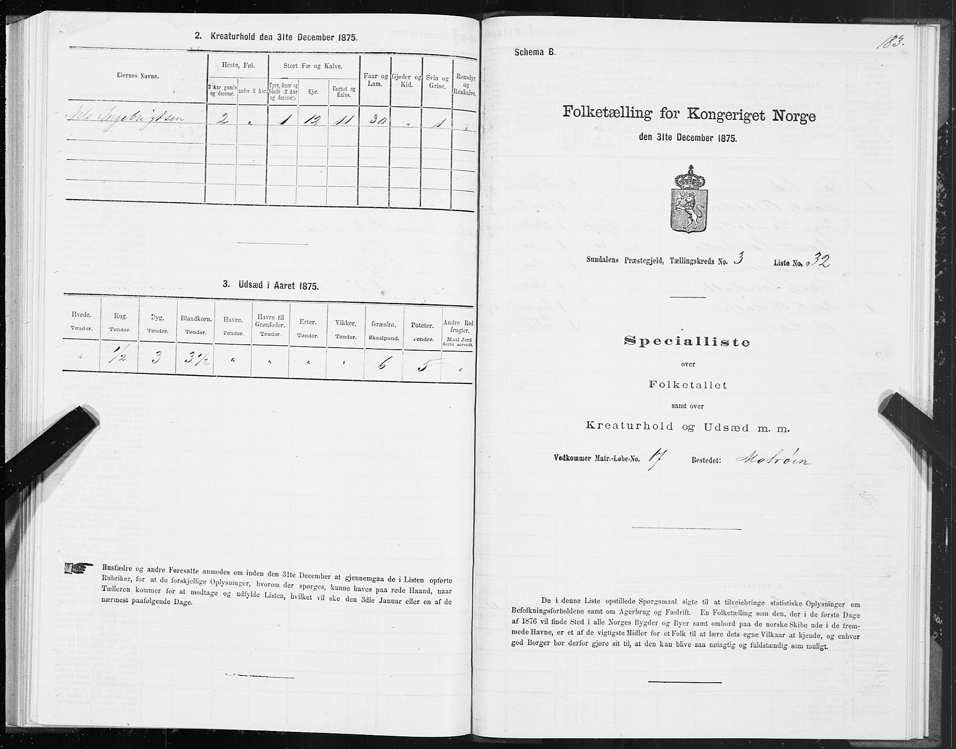 SAT, Folketelling 1875 for 1563P Sunndal prestegjeld, 1875, s. 1183