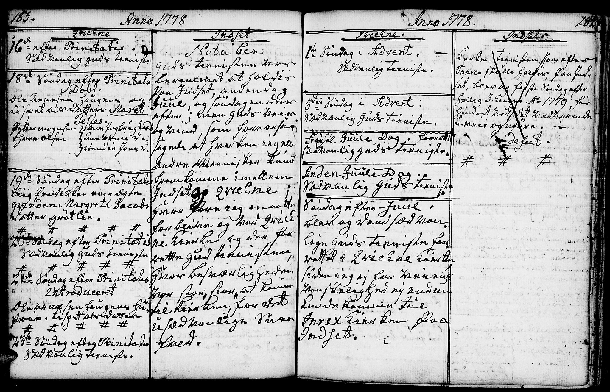 Kvikne prestekontor, AV/SAH-PREST-064/H/Ha/Haa/L0002: Ministerialbok nr. 2, 1764-1784, s. 183-184