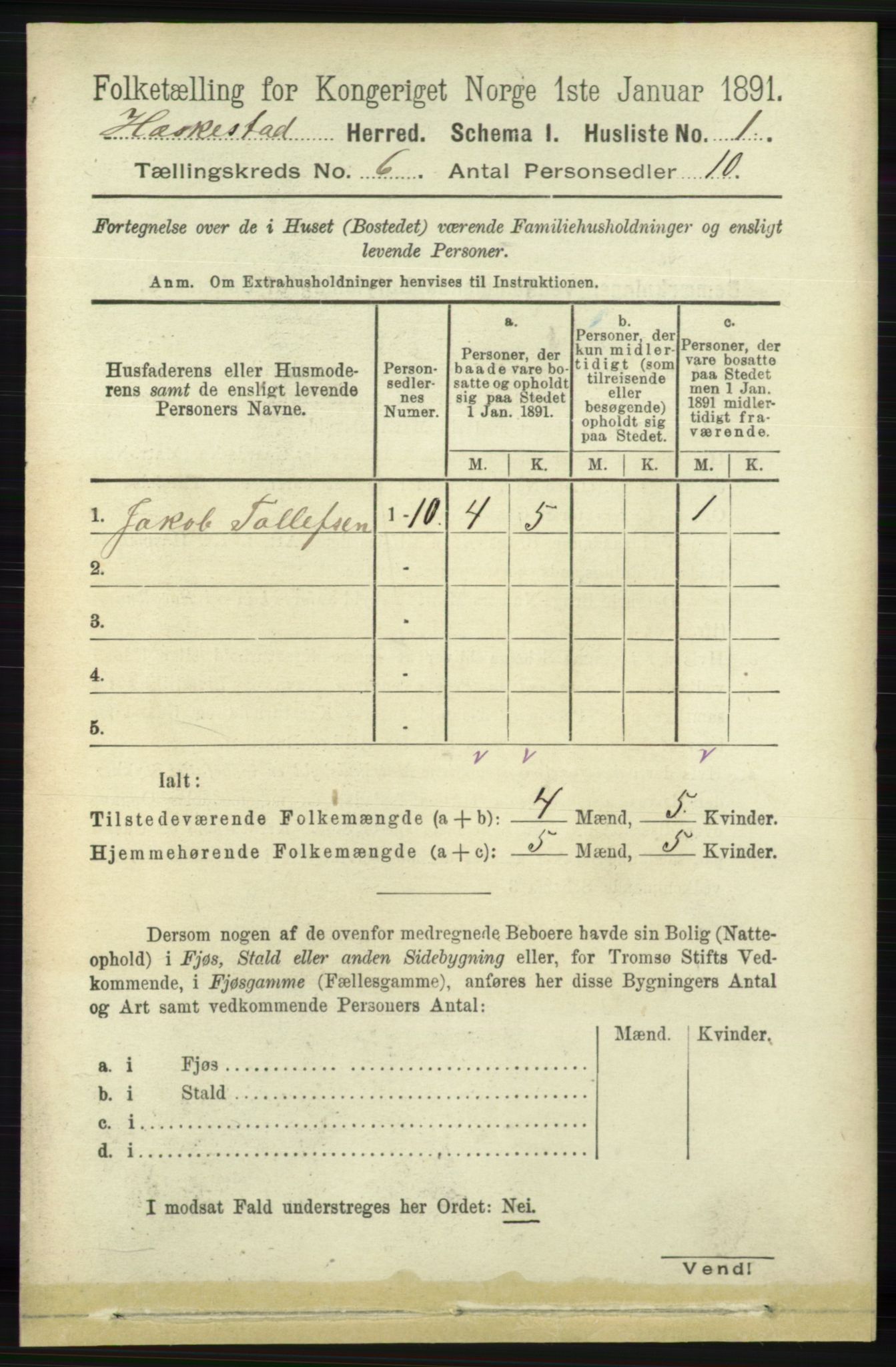 RA, Folketelling 1891 for 1113 Heskestad herred, 1891, s. 994