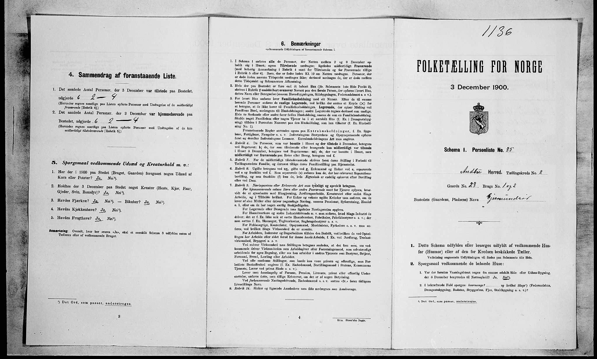 RA, Folketelling 1900 for 0719 Andebu herred, 1900, s. 89