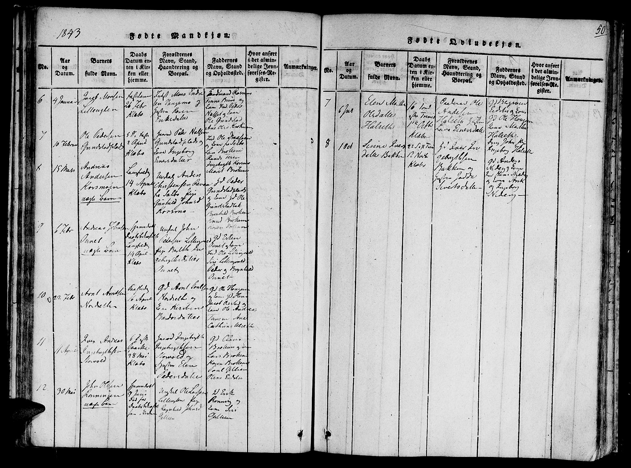 Ministerialprotokoller, klokkerbøker og fødselsregistre - Sør-Trøndelag, SAT/A-1456/618/L0439: Ministerialbok nr. 618A04 /1, 1816-1843, s. 50