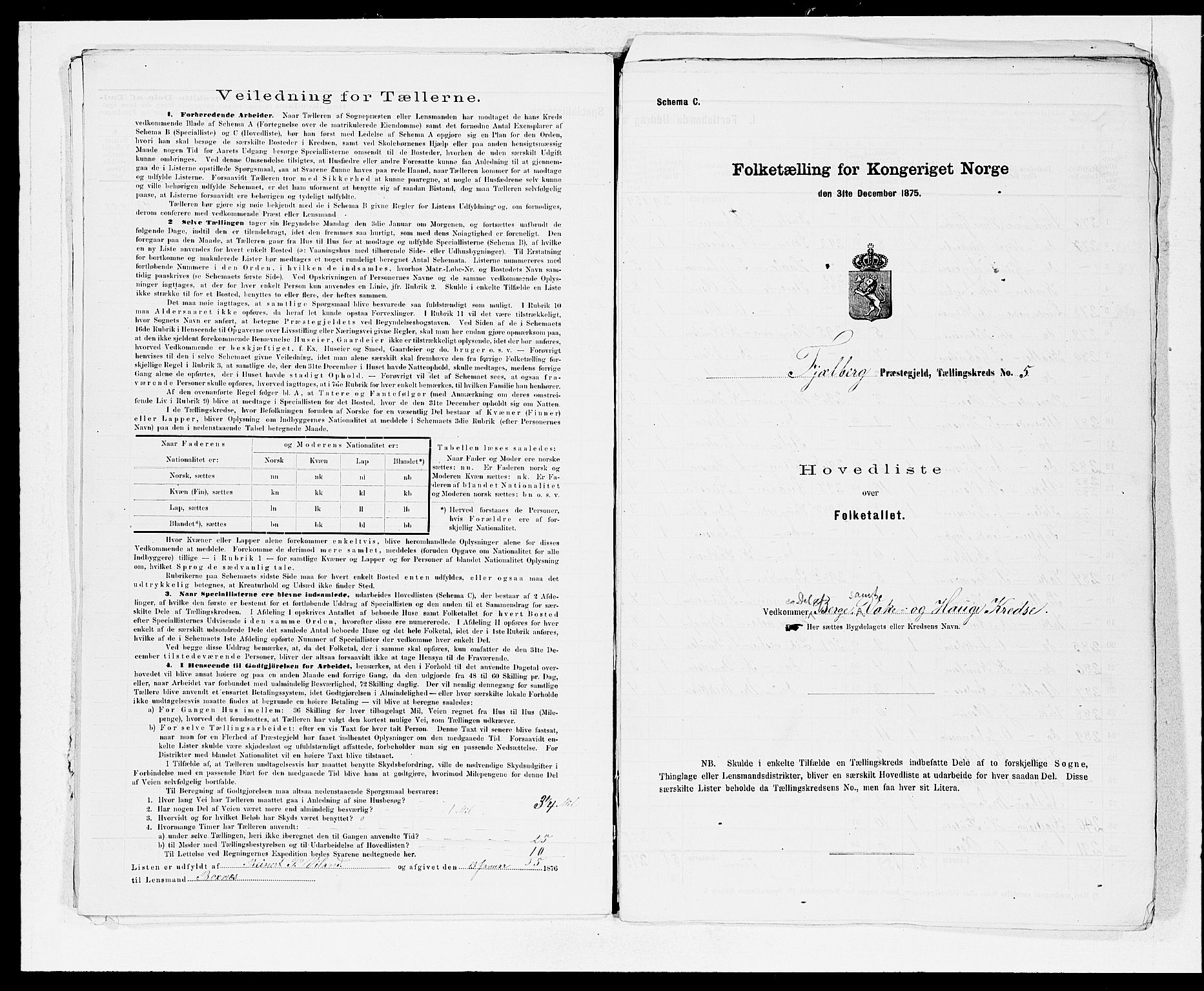 SAB, Folketelling 1875 for 1213P Fjelberg prestegjeld, 1875, s. 10