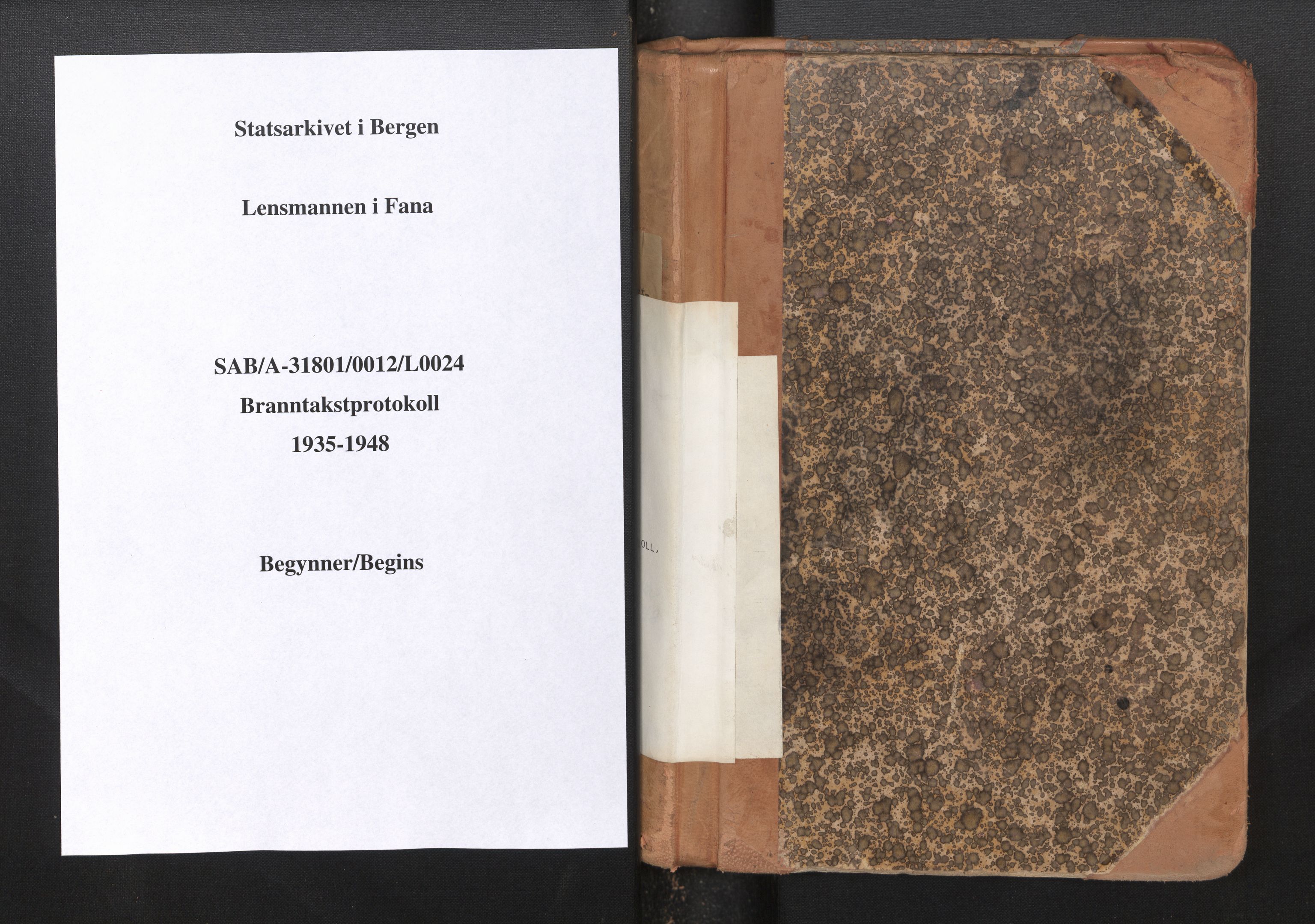 Lensmannen i Fana, SAB/A-31801/0012/L0024: Branntakstprotokoll skjematakst, 1935-1948