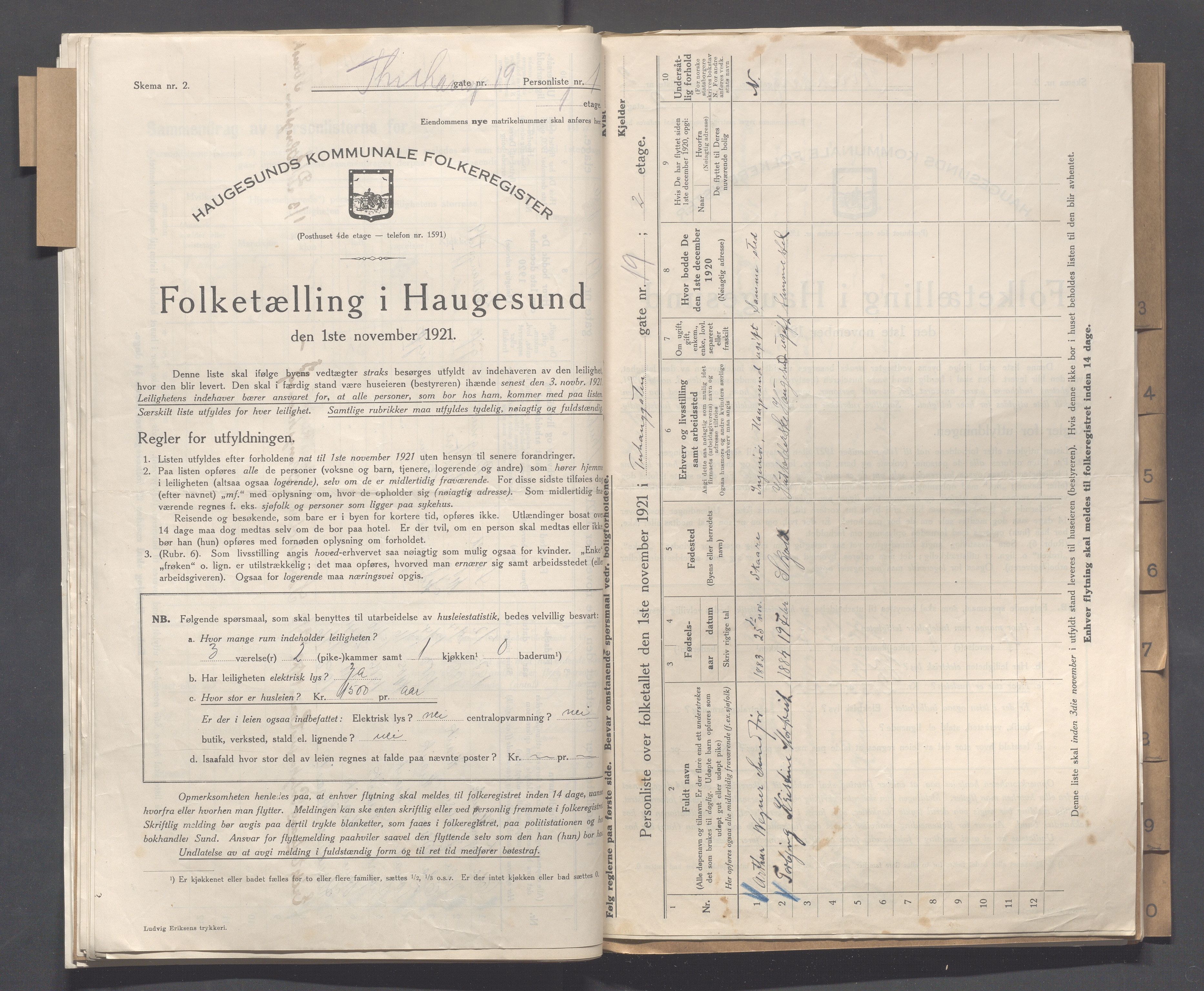 IKAR, Kommunal folketelling 1.11.1921 for Haugesund, 1921, s. 5429