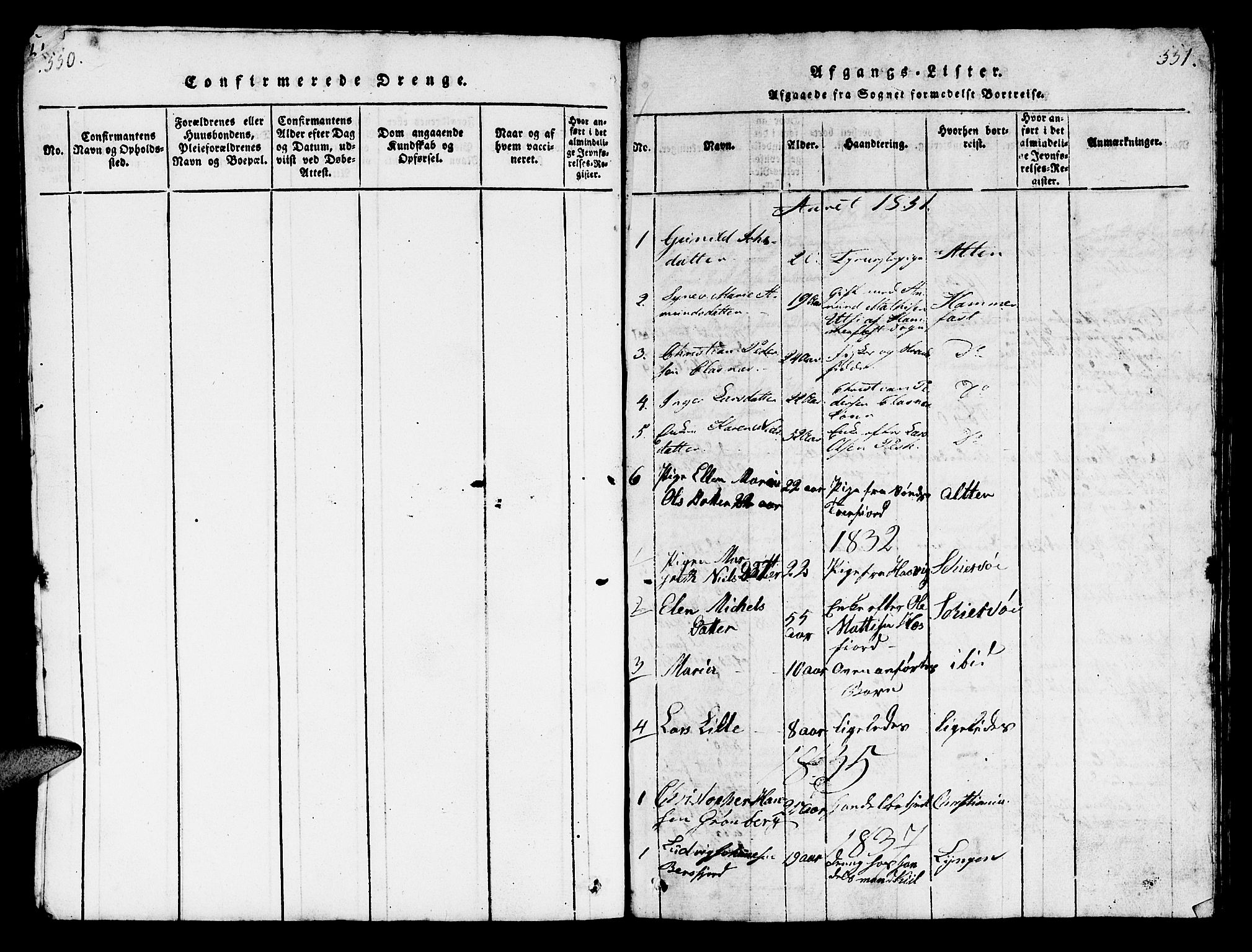 Loppa sokneprestkontor, AV/SATØ-S-1339/H/Hb/L0001klokker: Klokkerbok nr. 1, 1820-1849, s. 551