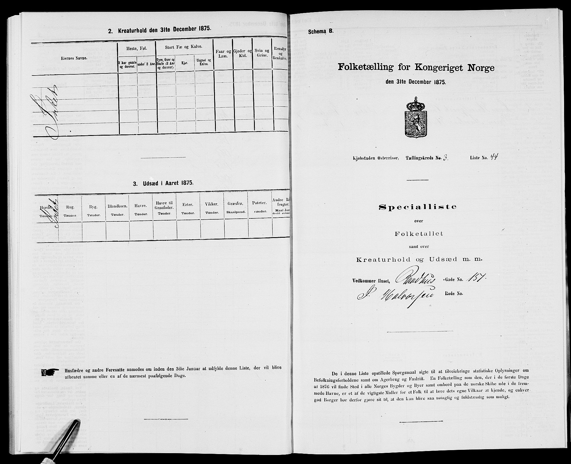 SAK, Folketelling 1875 for 0901B Risør prestegjeld, Risør kjøpstad, 1875, s. 405