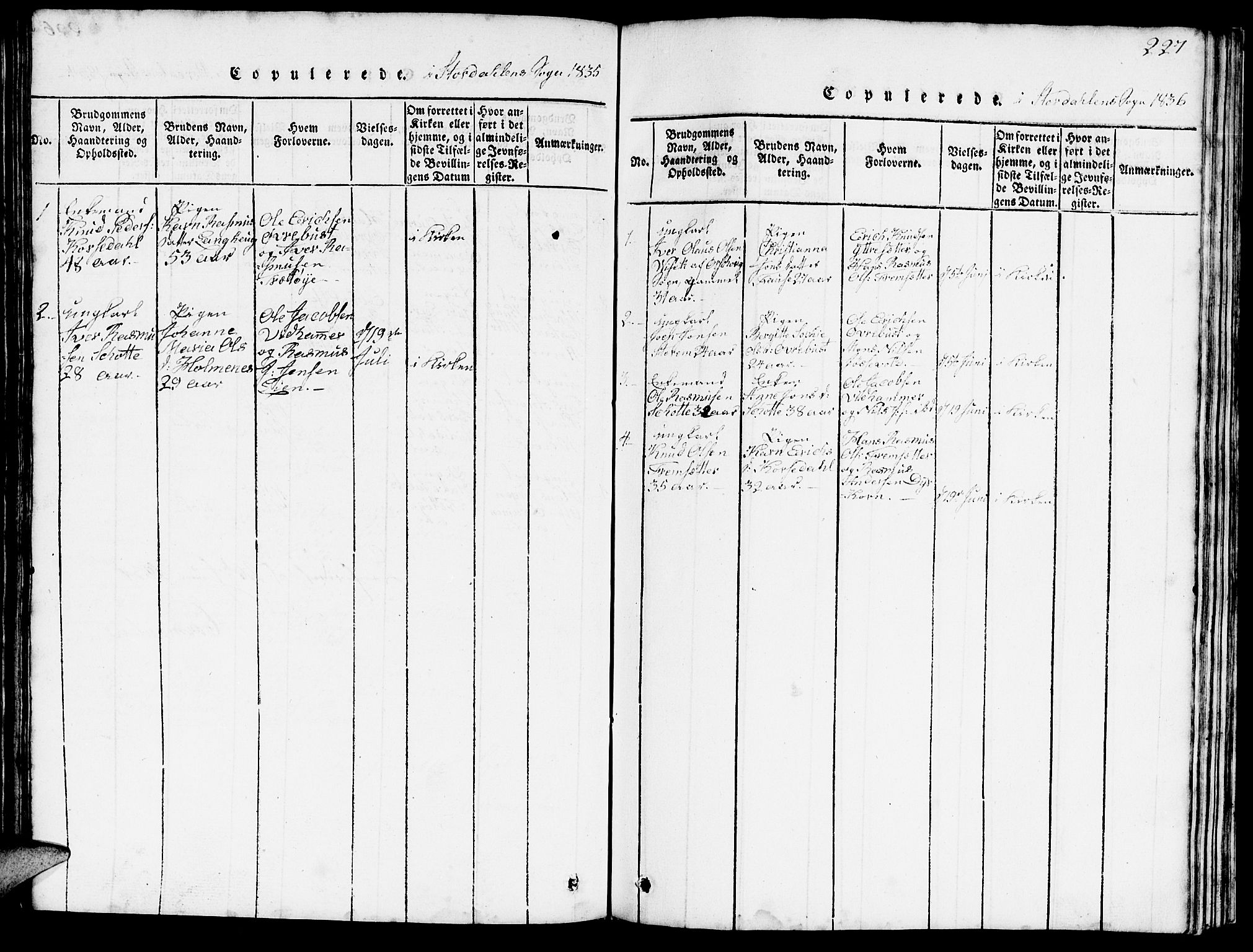 Ministerialprotokoller, klokkerbøker og fødselsregistre - Møre og Romsdal, SAT/A-1454/520/L0289: Klokkerbok nr. 520C01, 1817-1837, s. 227