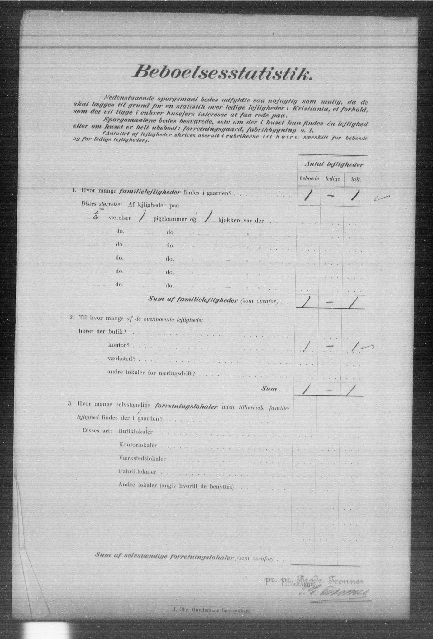 OBA, Kommunal folketelling 31.12.1903 for Kristiania kjøpstad, 1903, s. 4243