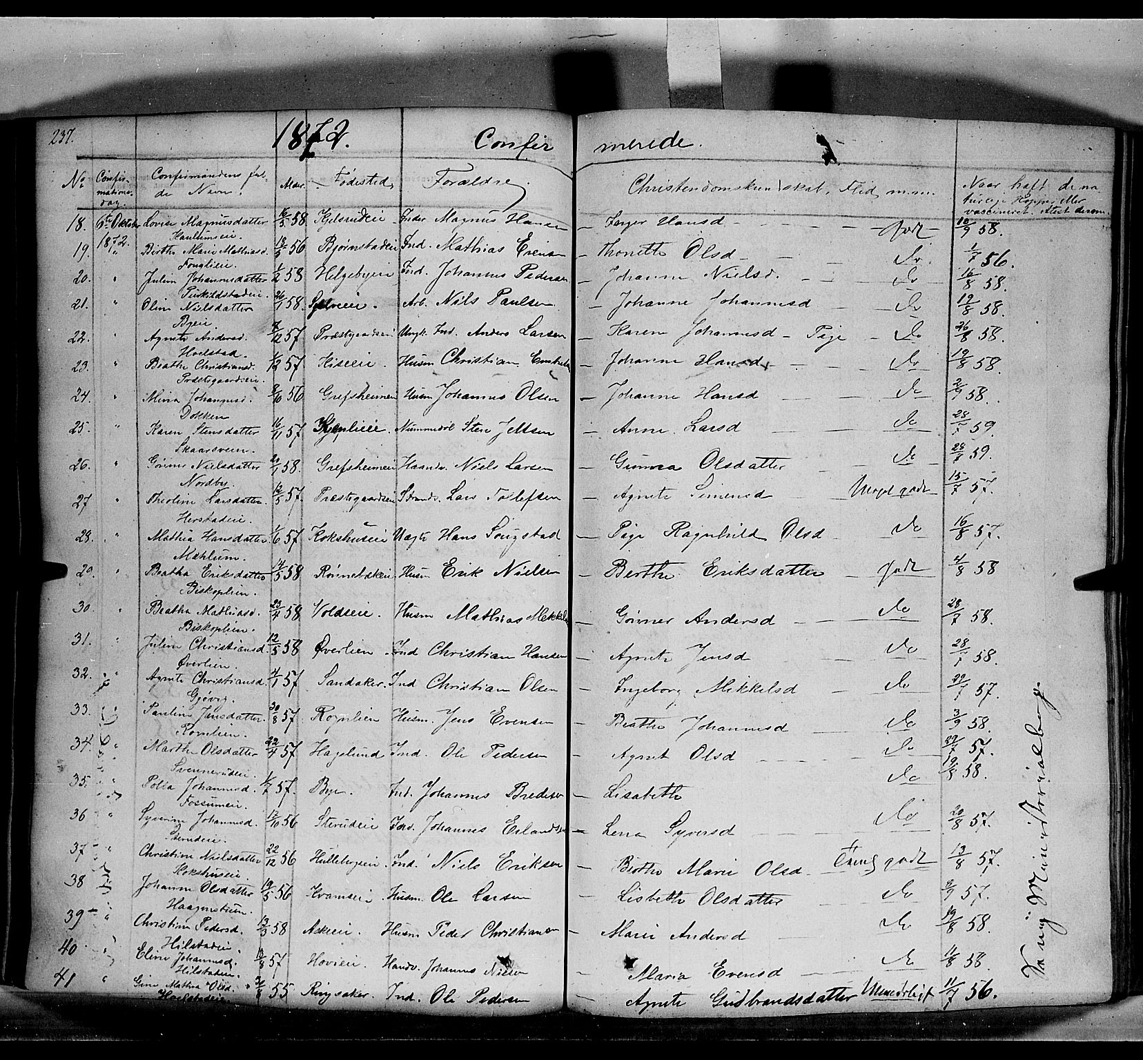 Nes prestekontor, Hedmark, AV/SAH-PREST-020/K/Ka/L0004: Ministerialbok nr. 4, 1852-1886, s. 237